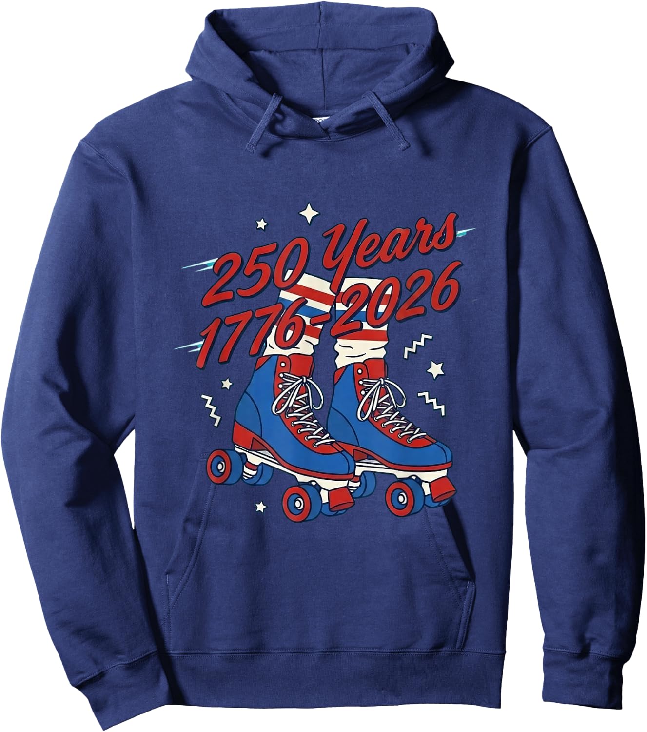 250 Years 250th Anniversary July 4th Roller Skates Hoodie - Hoodie | Navy
