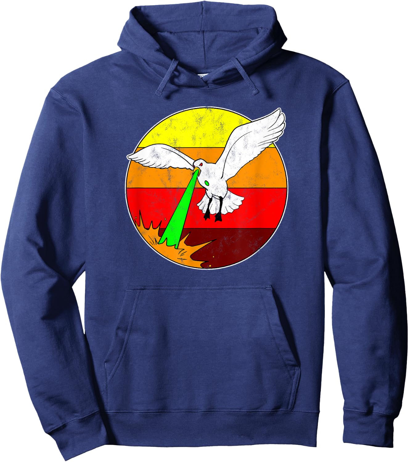 Laser Seagull Funny Retro Seagull Hoodie - Hoodie | Navy