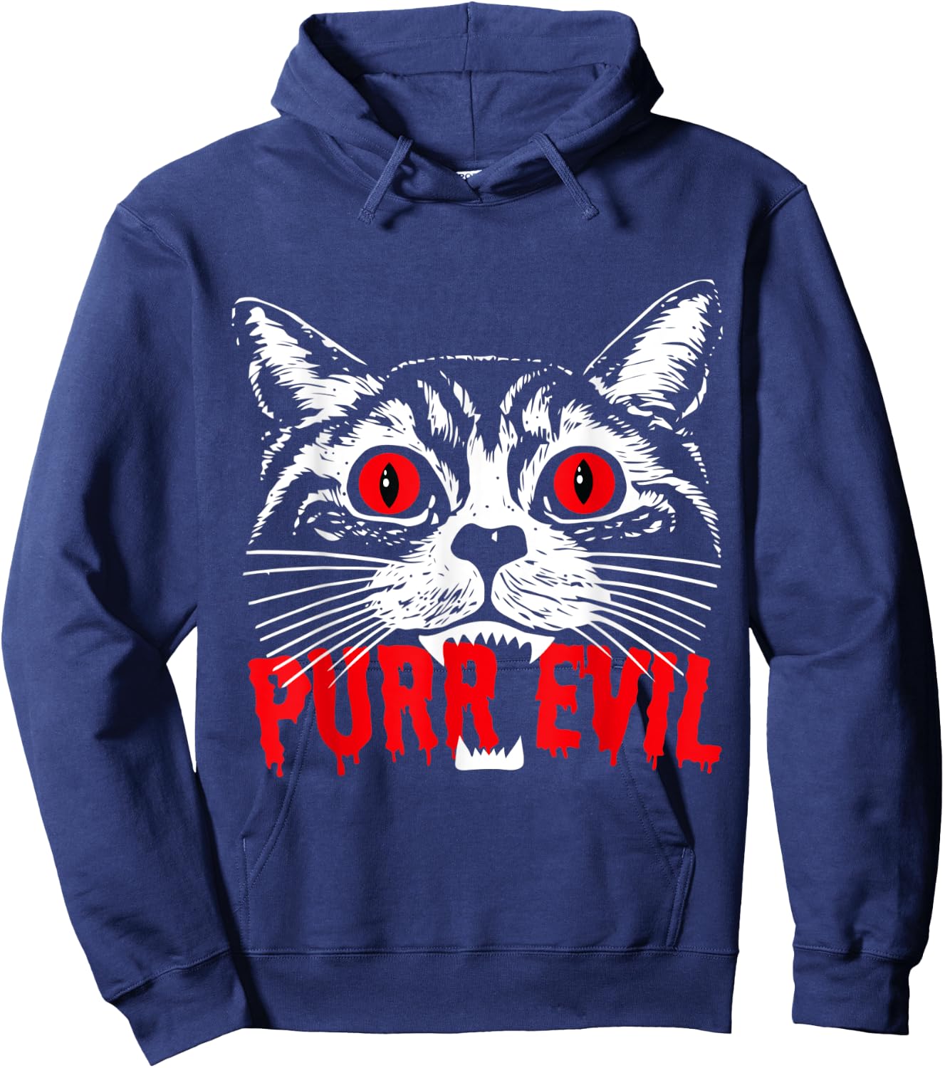 Purr Evil Satanic Cat Spooky design for Halloween Women Kids Hoodie - Hoodie | Navy