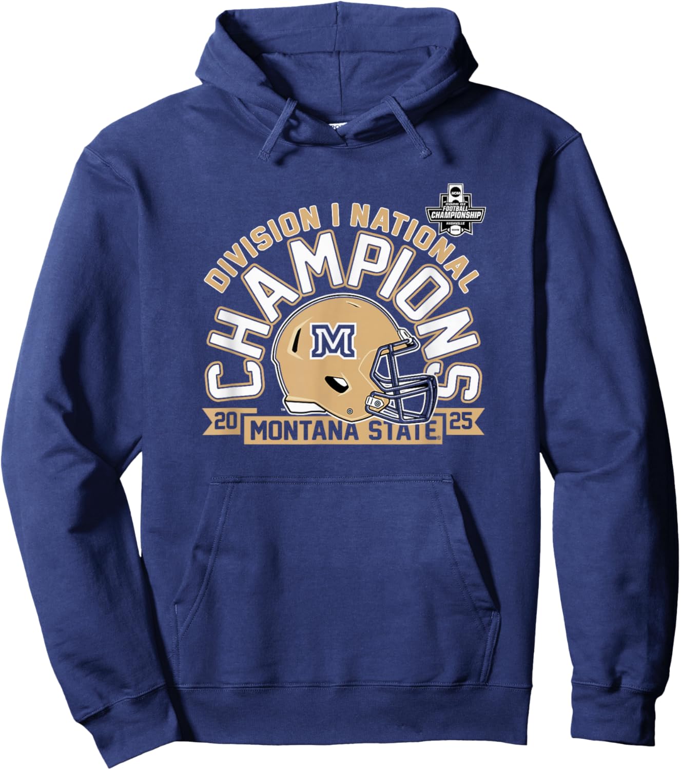 Montana State Bobcats National Champs 2025 Football Helmet Hoodie - Hoodie | Navy