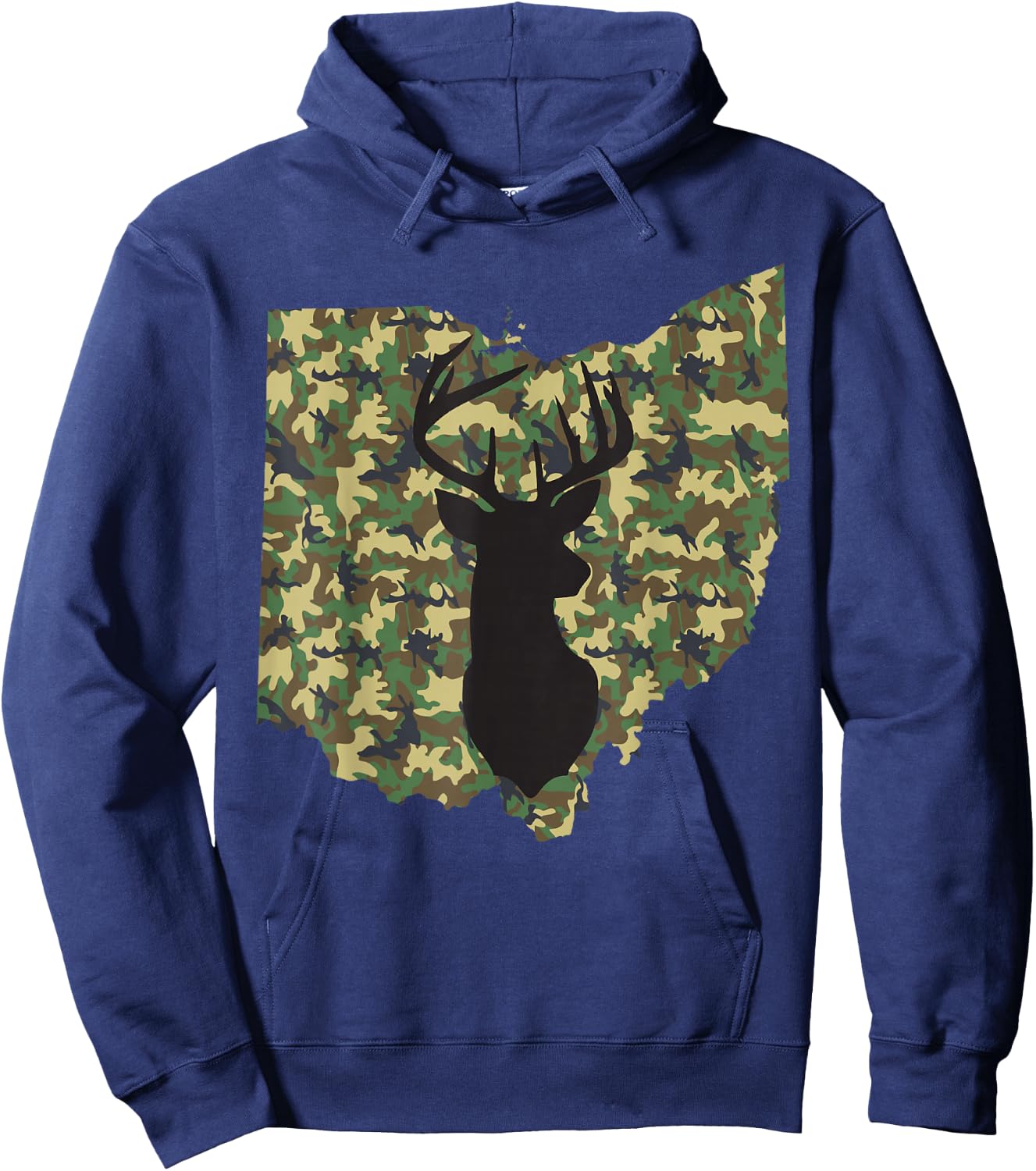 Deer Hunter Camouflage Hunting Safety Orange State Ohio Hoodie - Hoodie | Navy