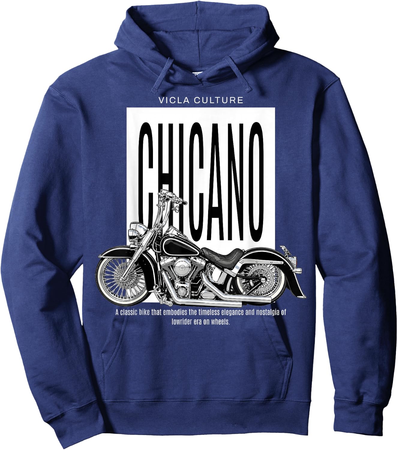 Vicla Culture, Cholo Latino Biker Chicano Motorcycles Hoodie - Hoodie | Navy