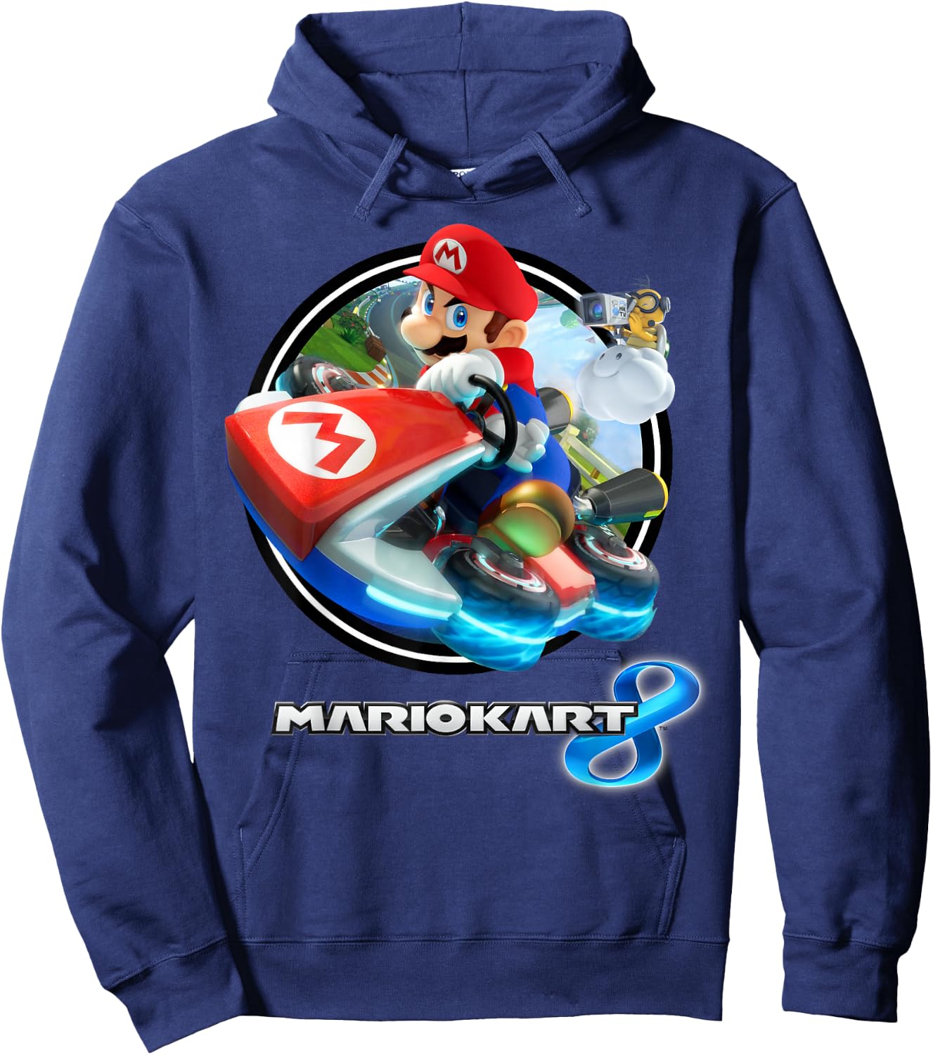 Nintendo Mario Kart 8 Circle Drift Logo Hoodie - Hoodie | Navy