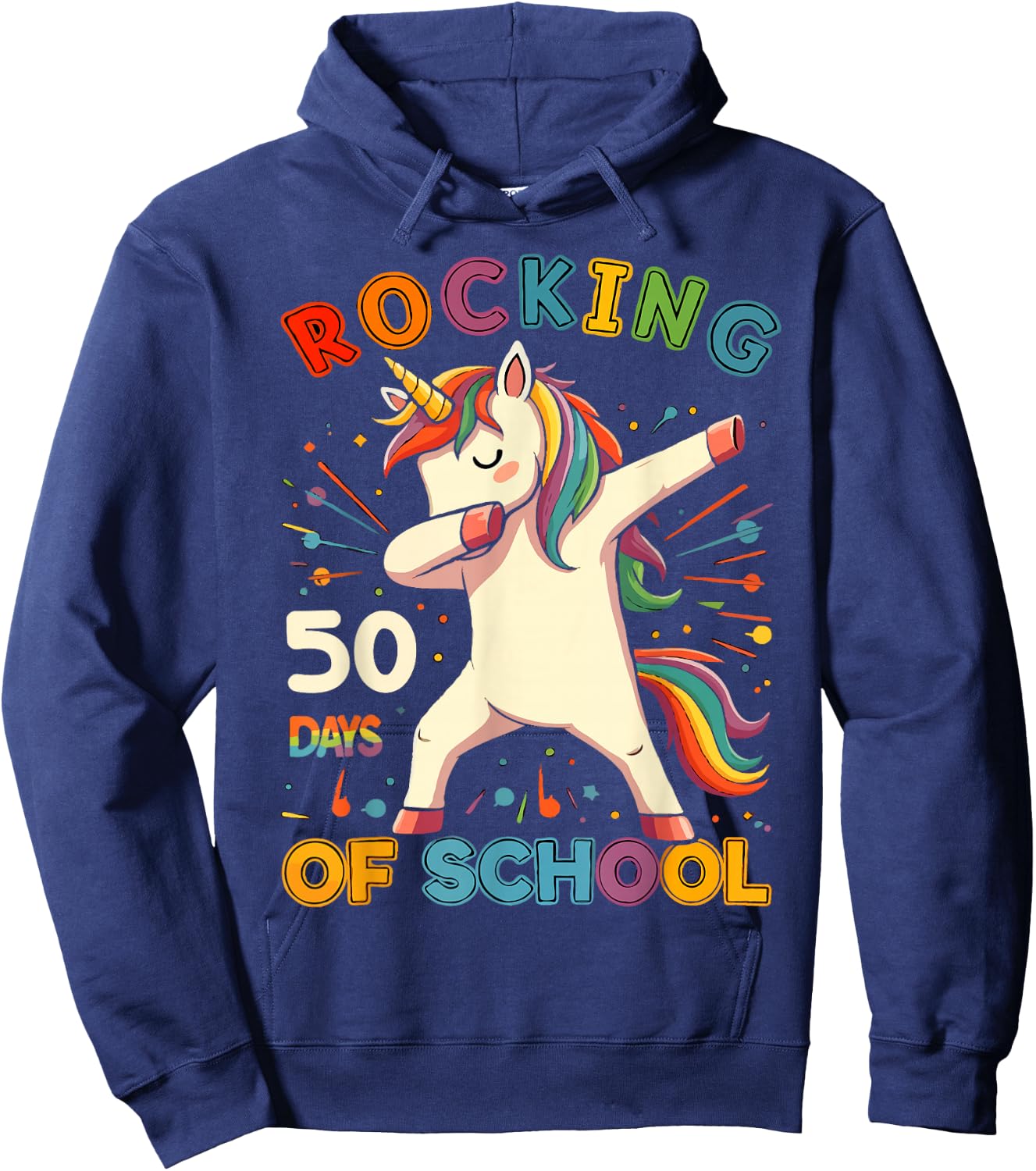 Rockin 50 Days of School 50th Day of School 50 Days Smarter Hoodie - Hoodie | Navy