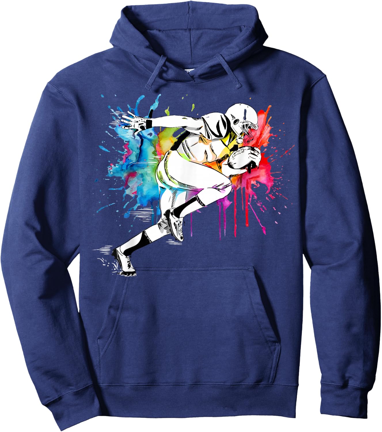 American Football Player Paint Hoodie - Hoodie | Navy