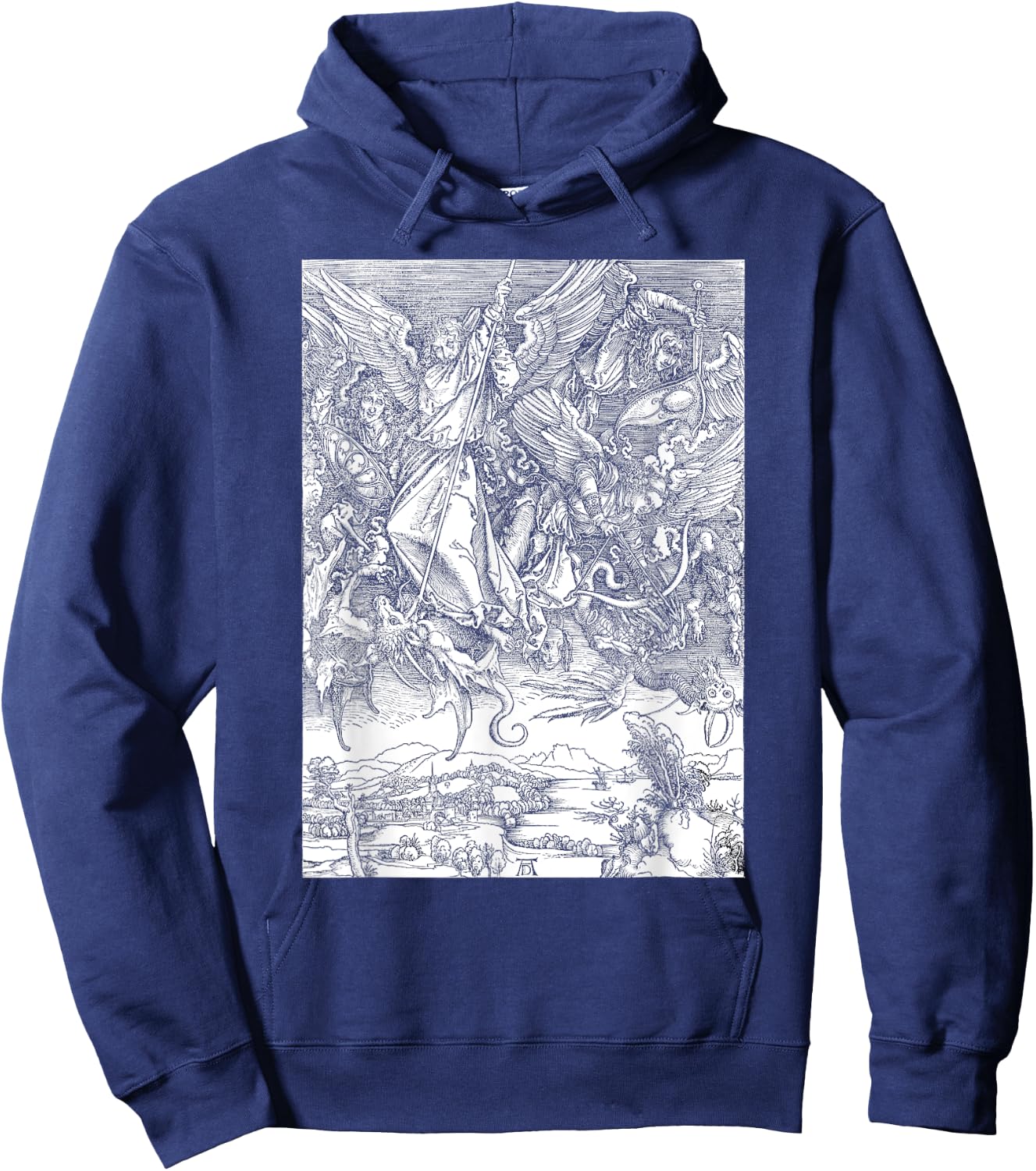 Albrecht Durer, Michael Slaying the Dragon Engraving, Occult Hoodie - Hoodie | Navy