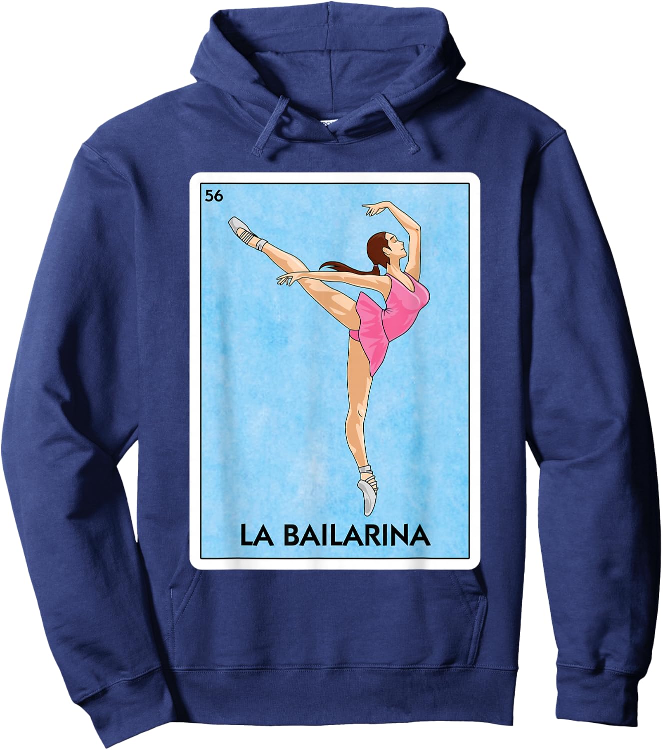 La Bailarina Mexican Card Game - Cute Ballerina Girl Dancing Hoodie - Hoodie | Navy