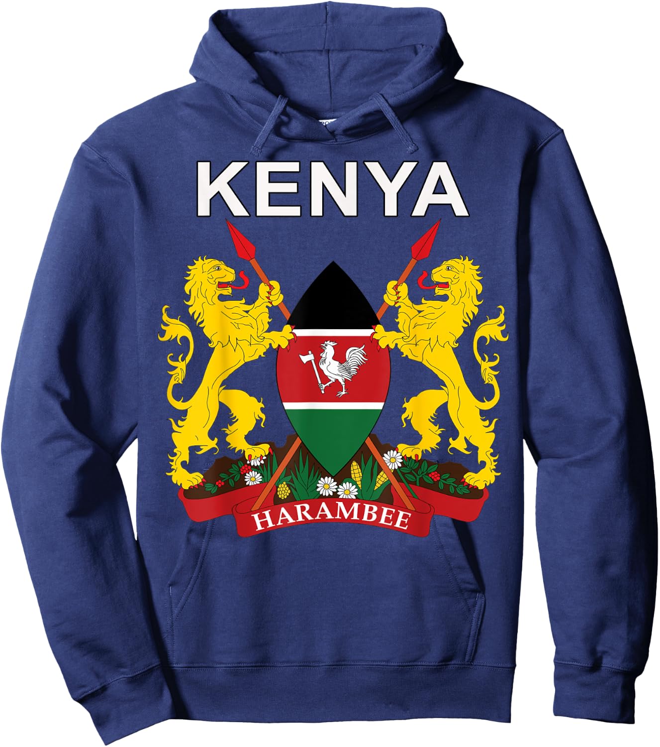 Kenya Emblem Cultural Background Hoodie - Hoodie | Navy