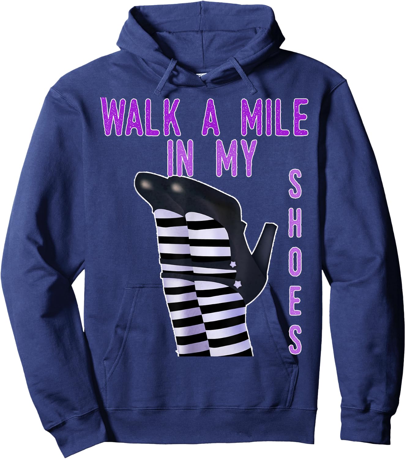 Happy Halloween Walk a Mile in my Shoes Witch Hoodie - Hoodie | Navy