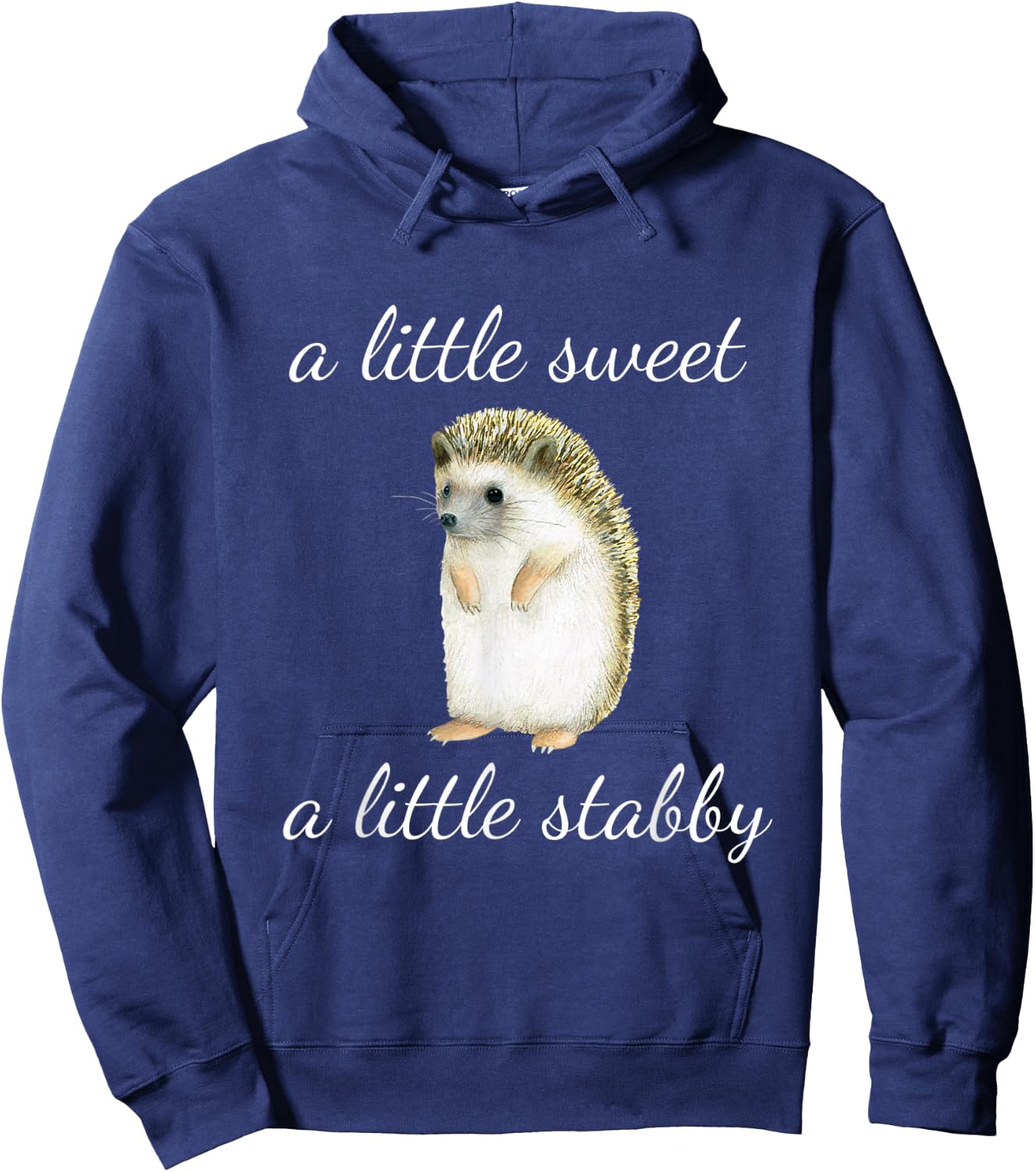 Cute Hedgehog A Little Sweet A Little Stabby Kids Hoodie - Hoodie | Navy