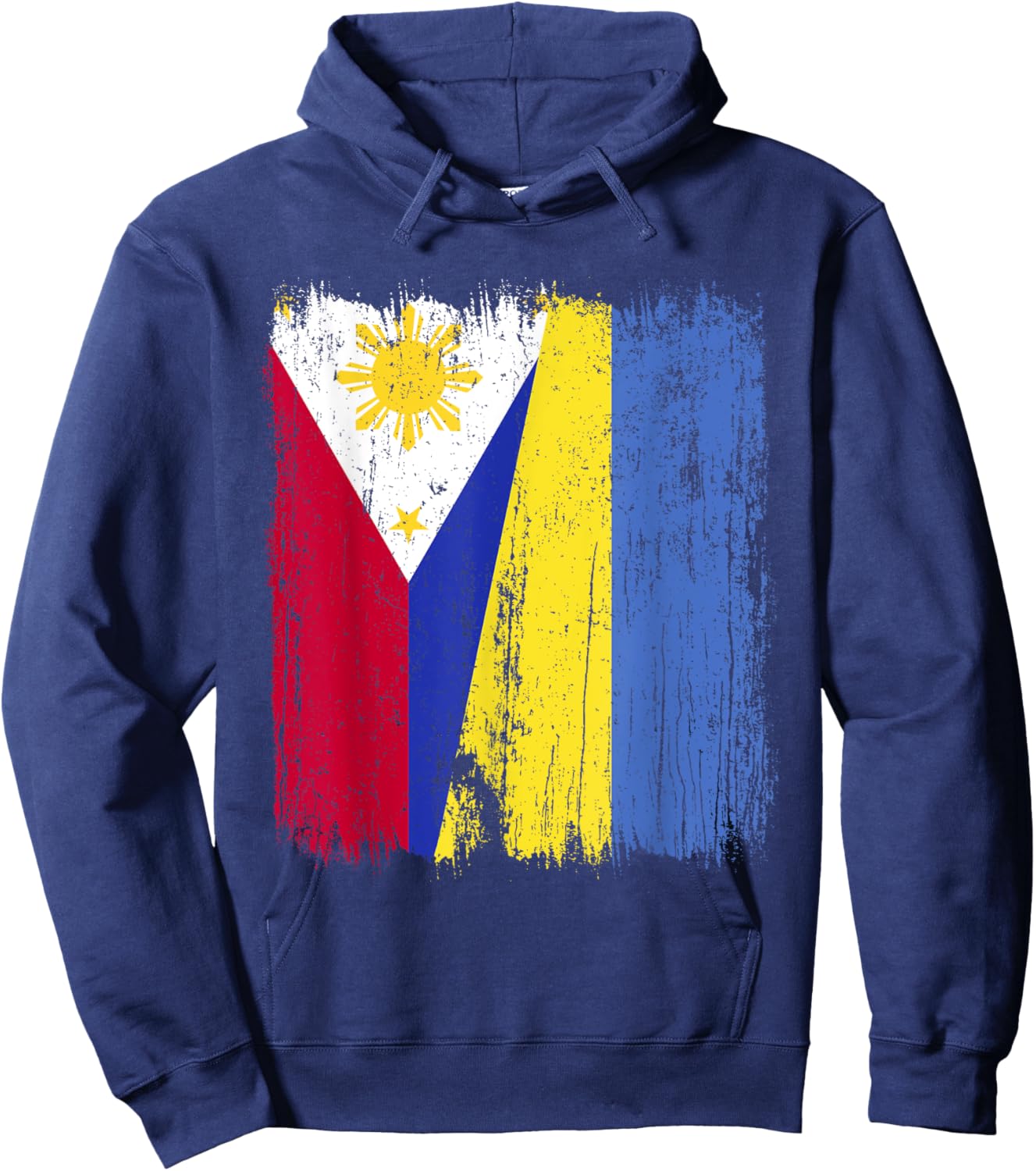 Philippines Ukraine Half Flag Filipino Ukrainian Heritage Hoodie - Hoodie | Navy