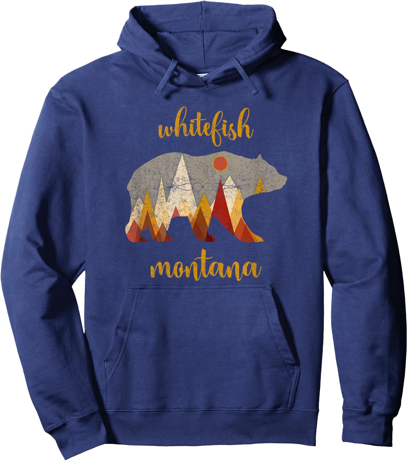 Retro Whitefish Montana Shirt Whitefish Family Vacation Hoodie - Hoodie | Navy