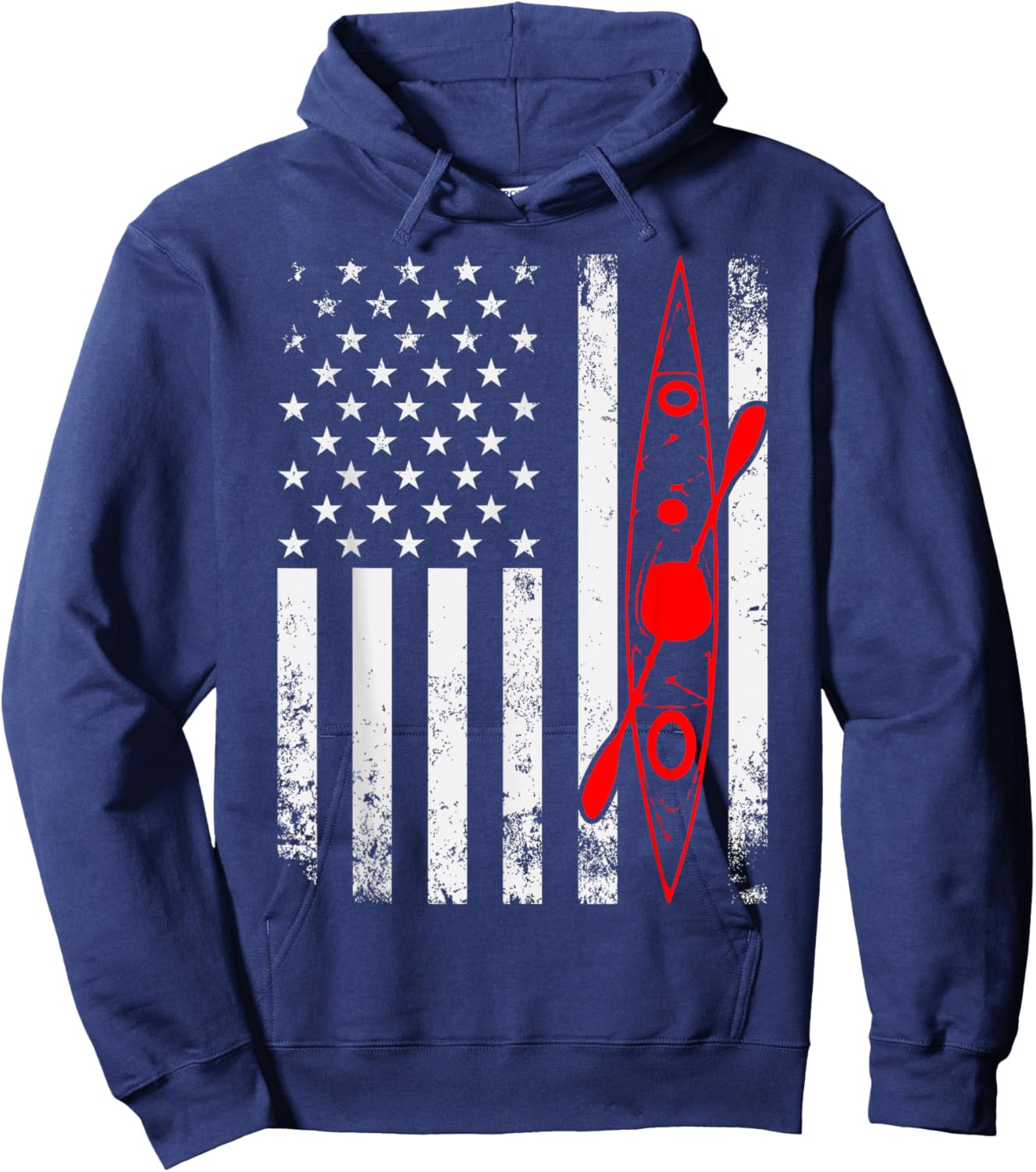 Kayak Lover Kayaking Canoe Paddling Water Sport Flag Kayaker Hoodie - Hoodie | Navy