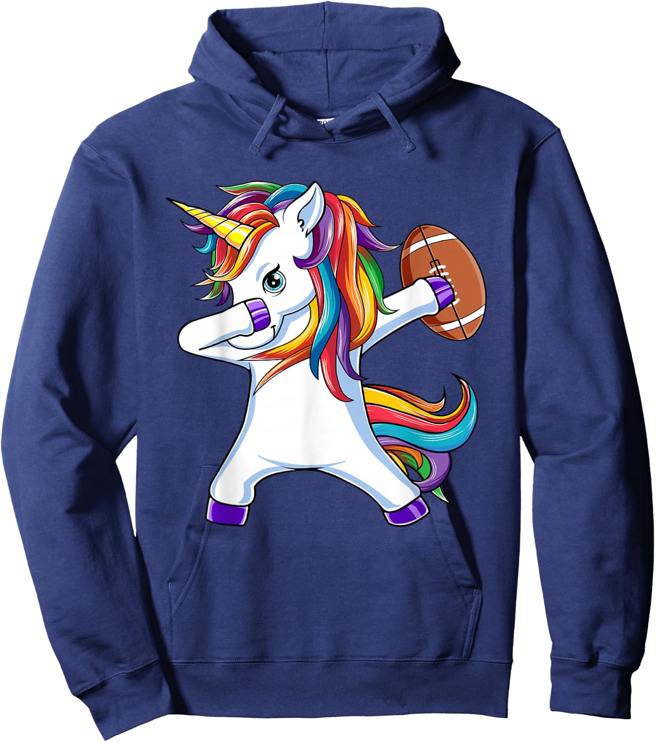 Funny Dabbing Unicorn American Football Gift Girls Women Hoodie - Hoodie | Navy