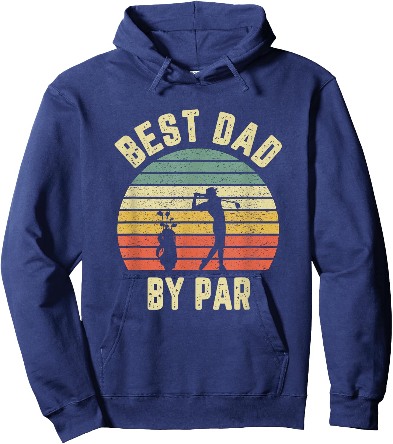 Vintage Best Dad by Par Father's Day Golfing Hoodie - Hoodie | Navy