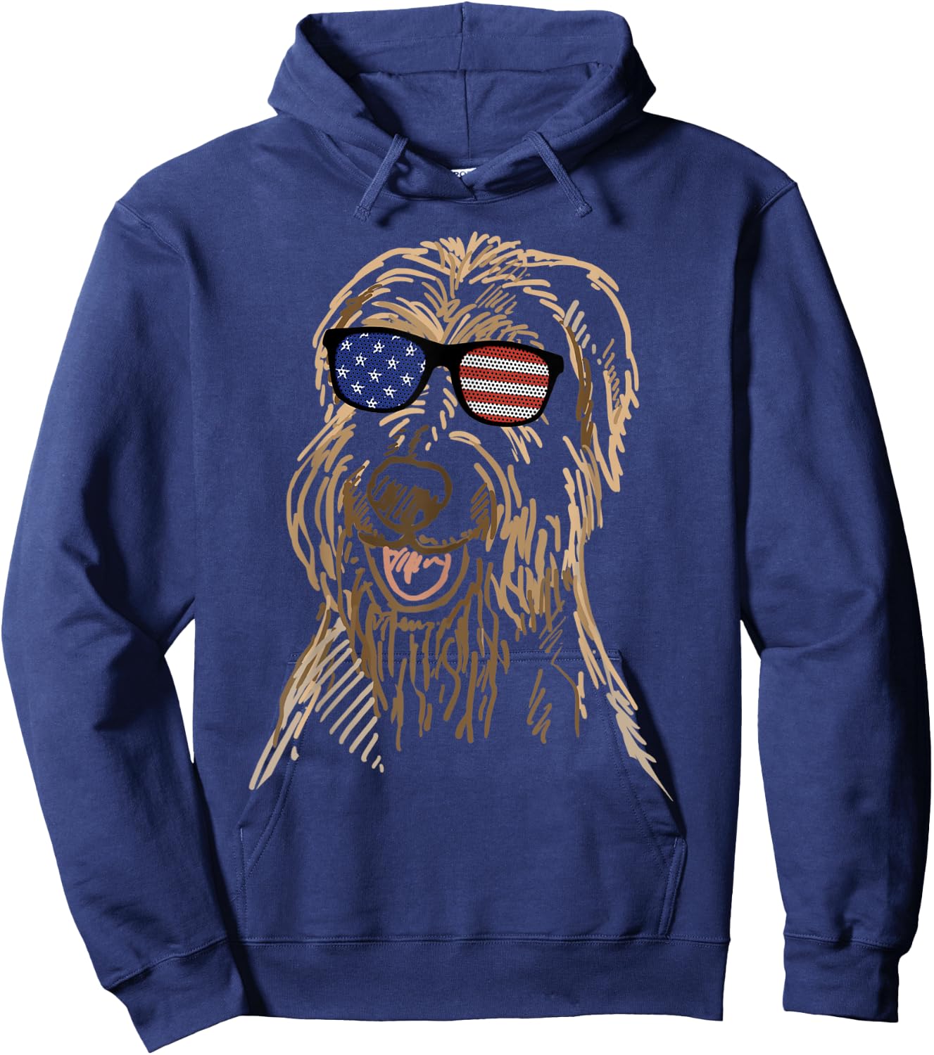 Soft Coated Wheaten Terrier in glasses T Shirt Hoodie - Hoodie | Navy