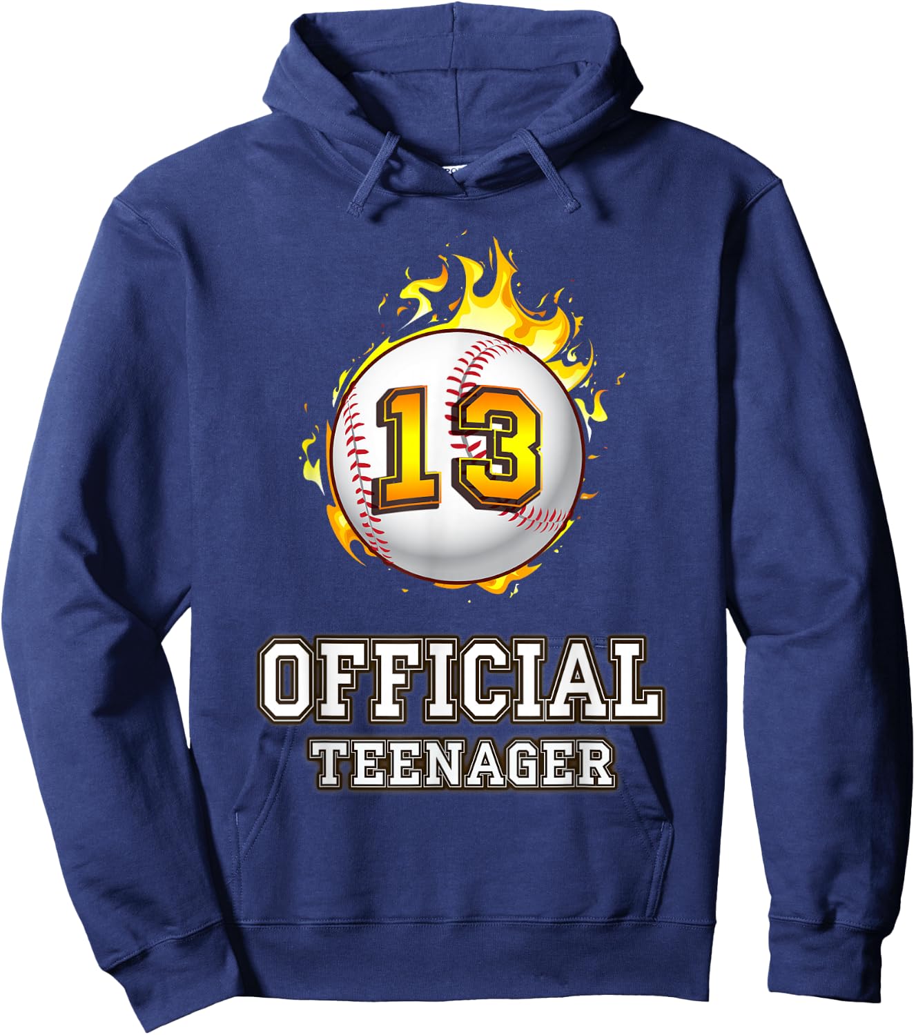 Official Teenager Baseball 13th Birthday Gift Hoodie - Hoodie | Navy