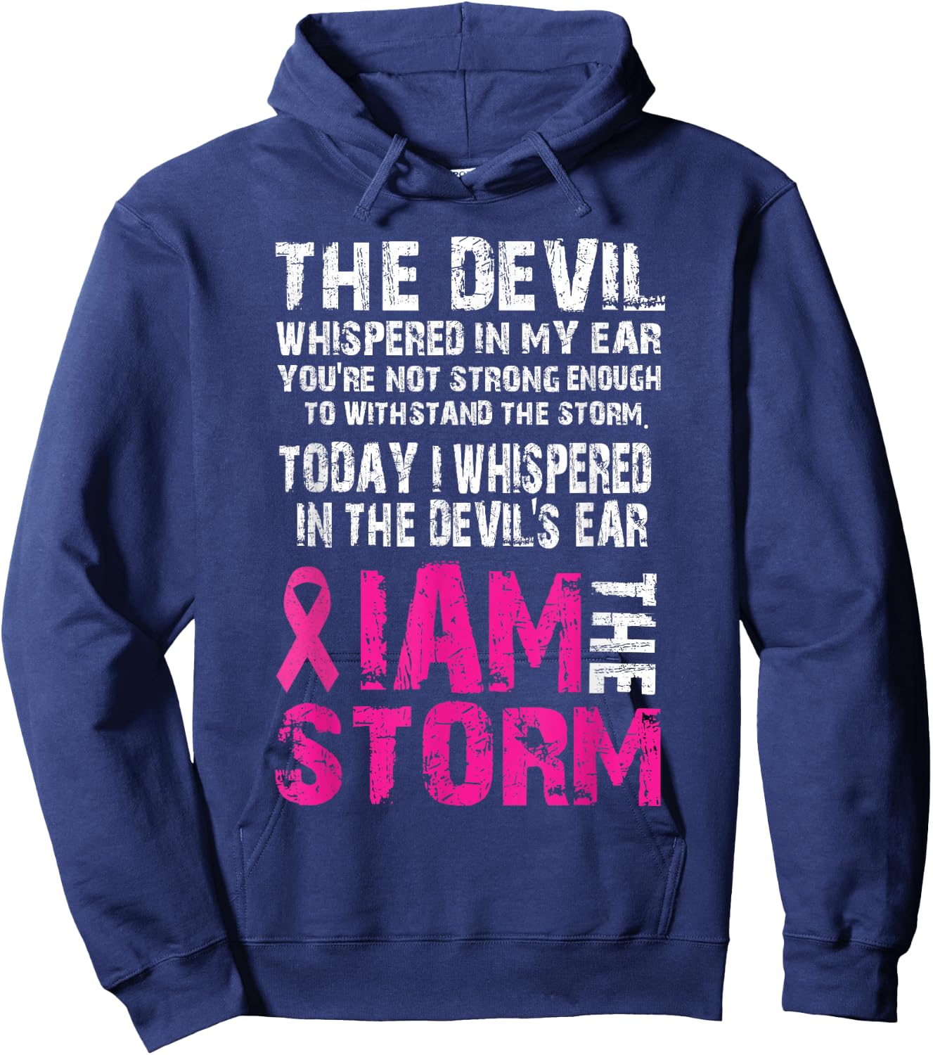 I am the storm Breast cancer awareness Hoodie - Hoodie | Navy