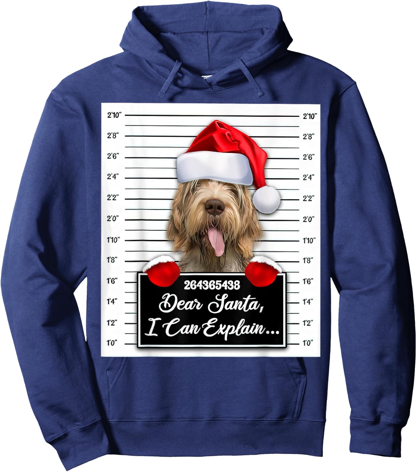 Dear Santa I Can Explain Funny Christmas Spinone Italiano Hoodie - Hoodie | Navy