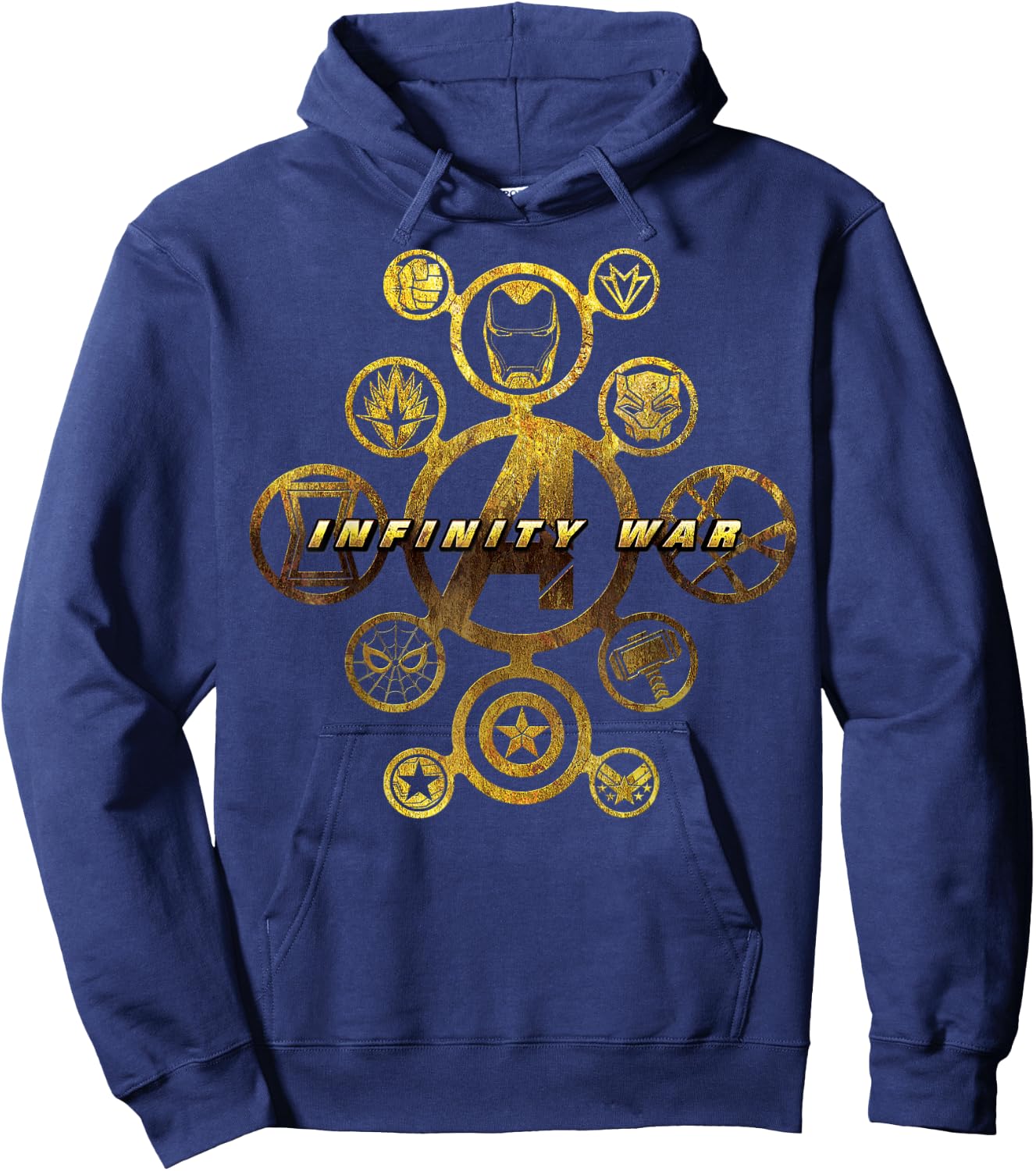 Marvel Avengers Infinity War Gold Hero Icons Graphic Hoodie - Hoodie | Navy