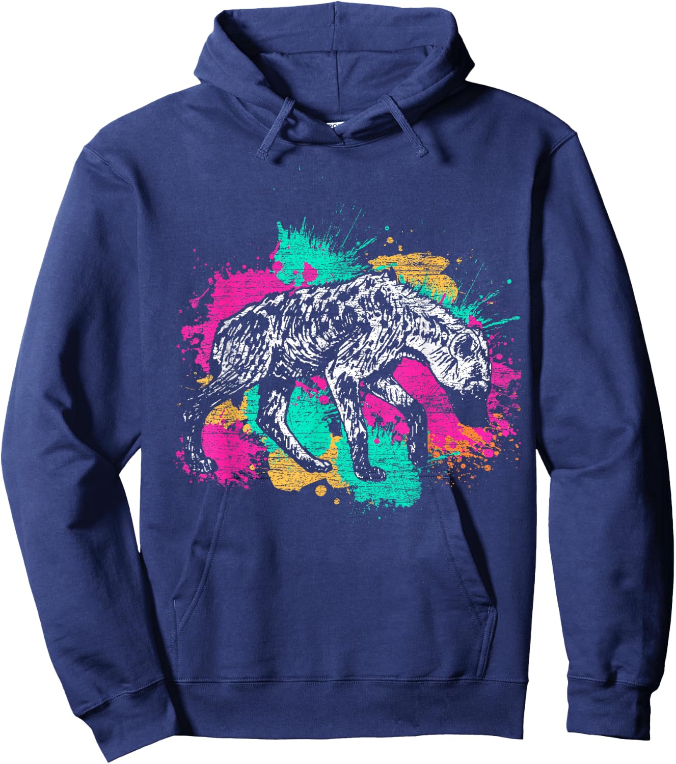 Colorful Hyena Hoodie - Hoodie | Navy