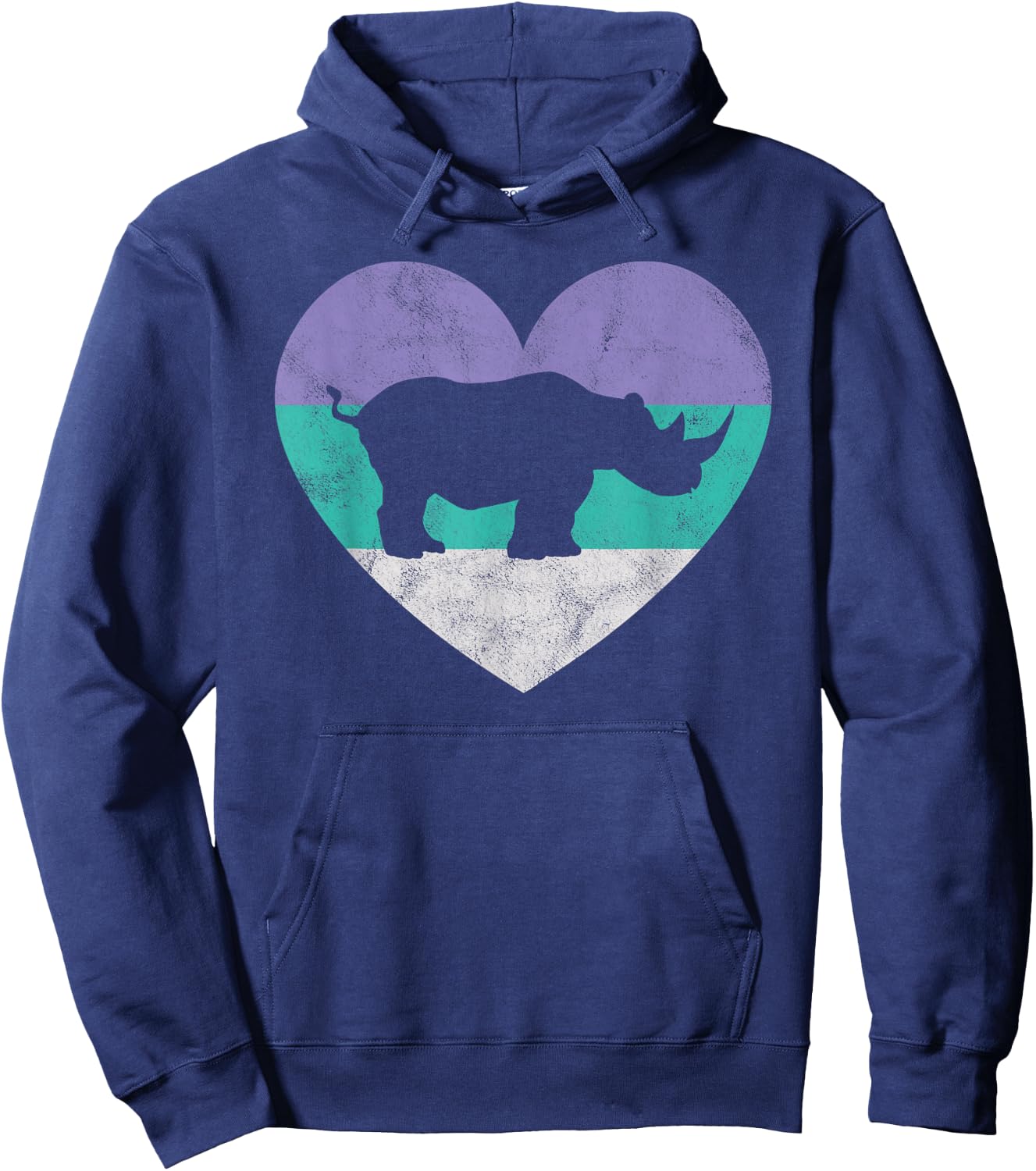 Rhino Shirt & Girls | Cute Retro Rhinoceros Gift Hoodie - Hoodie | Navy