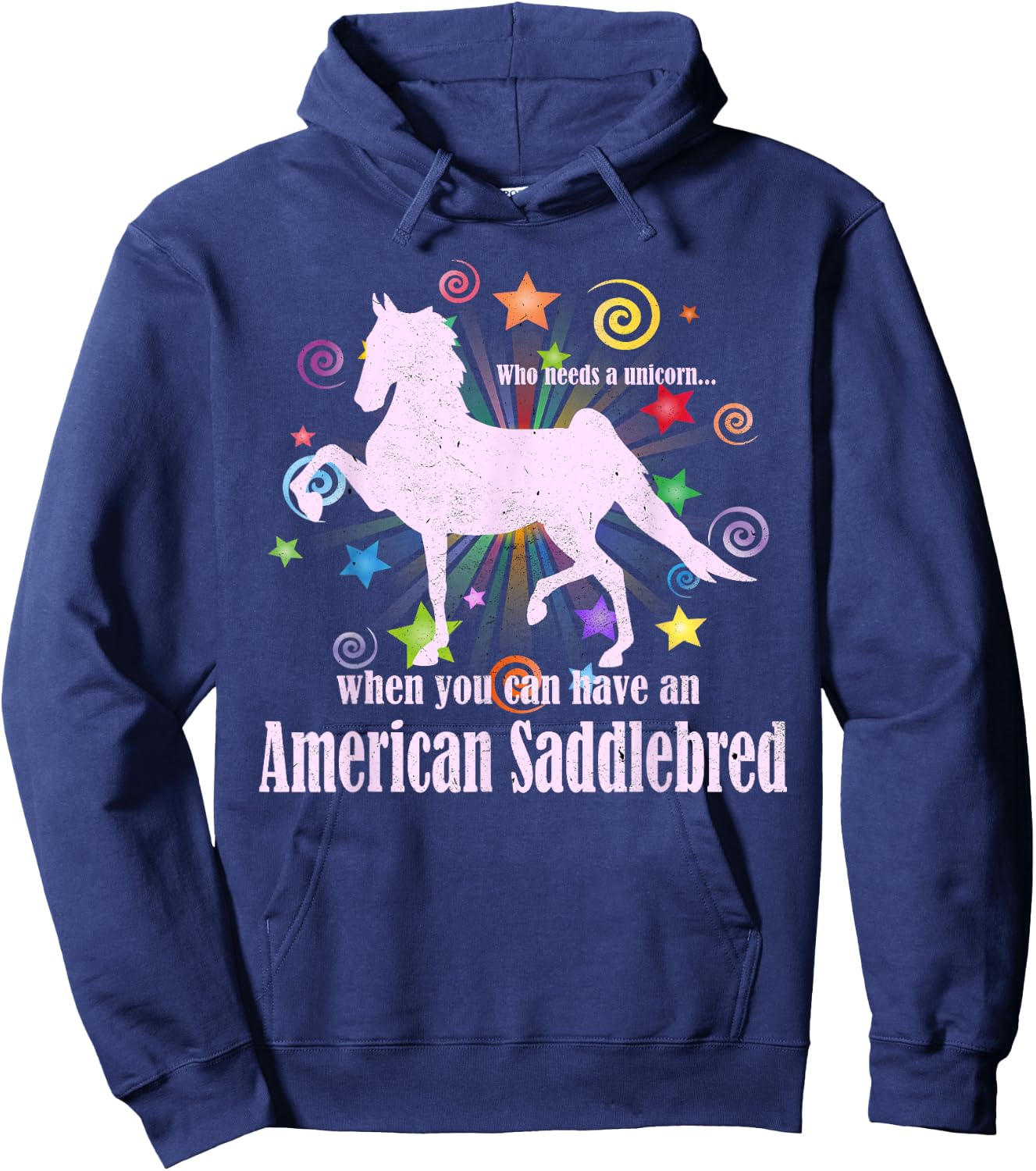 Unicorn Myths And Legends American Saddlebred Horse Hoodie - Hoodie | Navy