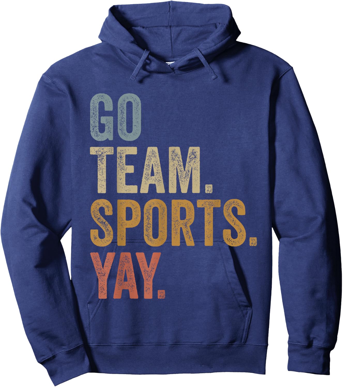 Vintage Go Team Sports Yay Funny Game Day Men Women Kids Hoodie - Hoodie | Navy