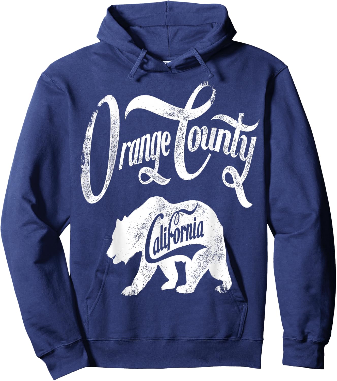 Bear Orange County California Vintage Retro Hoodie - Hoodie | Navy