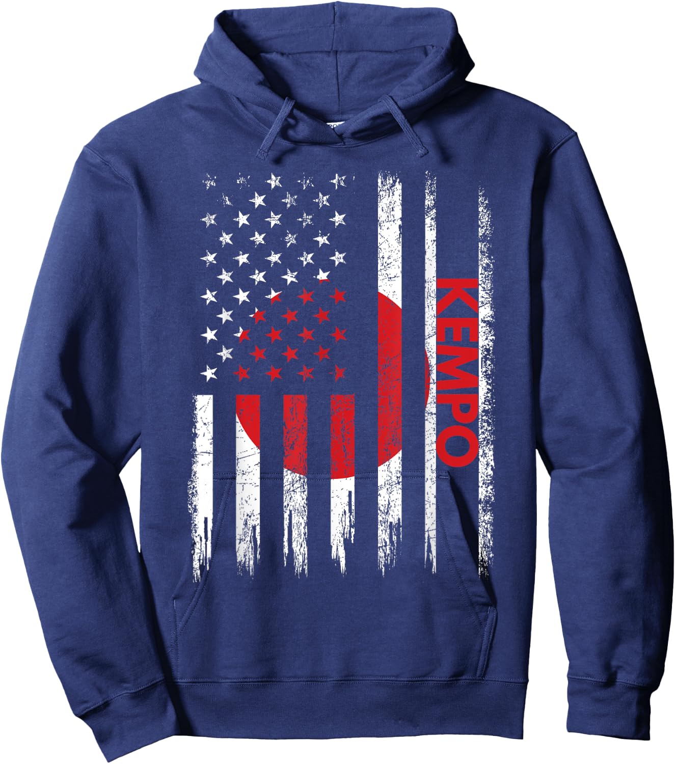 Kempo American Flag Karate Japanese Martial Arts Hoodie - Hoodie | Navy