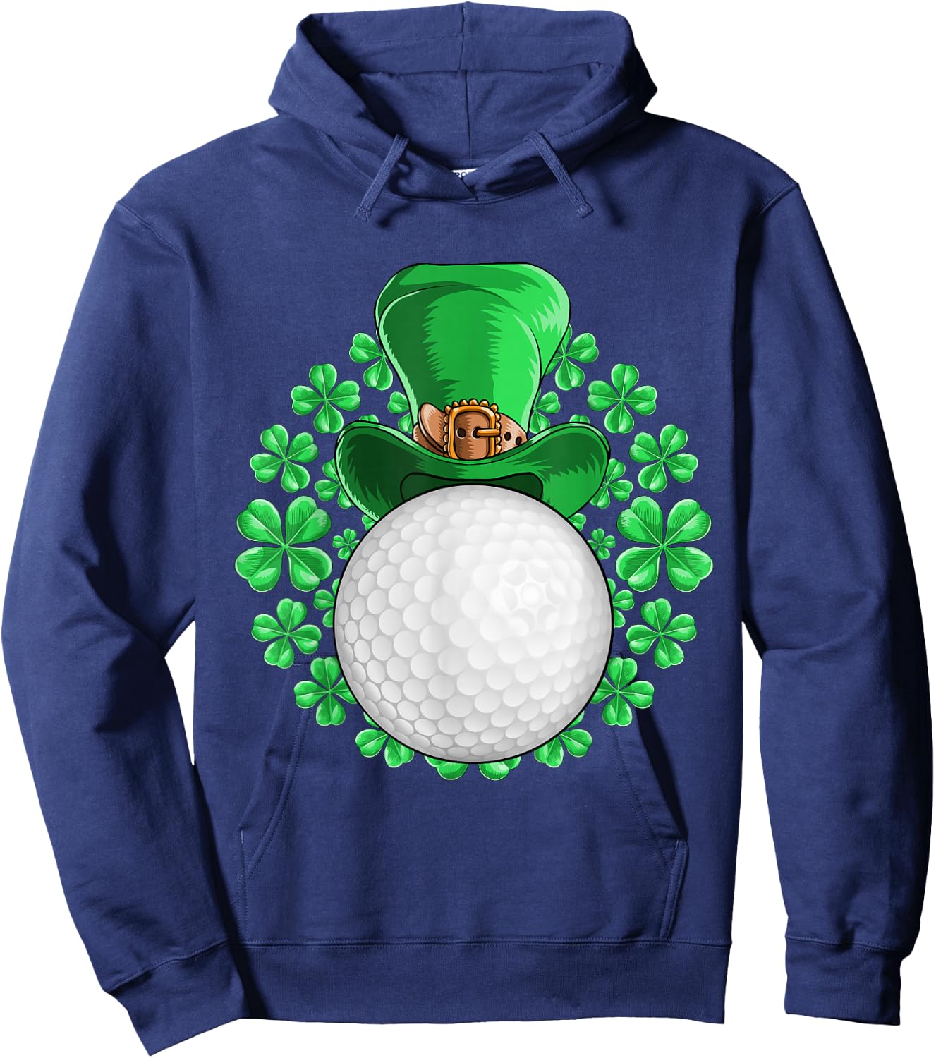 St Patricks Day Golfing Golf Clover Men Women Kids Hoodie - Hoodie | Navy