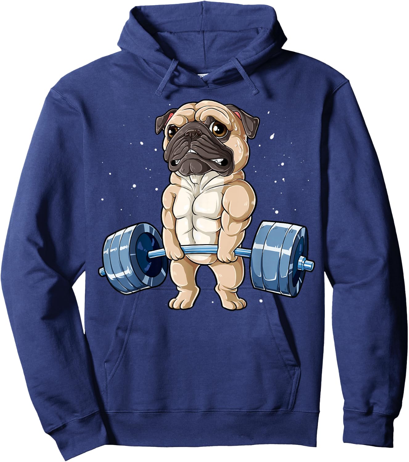 Pug Weightlifting Funny Deadlift Men Fitness Gym Workout Hoodie - Hoodie | Navy
