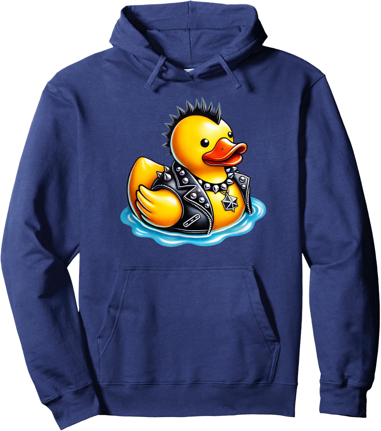 Cool Punk Rock Festival , Rock 'n Roll Gifts Cute Punk Rubber Duck Rock'n Roll Goth, Funny Duckling -Kids Hoodie - Hoodie | Navy