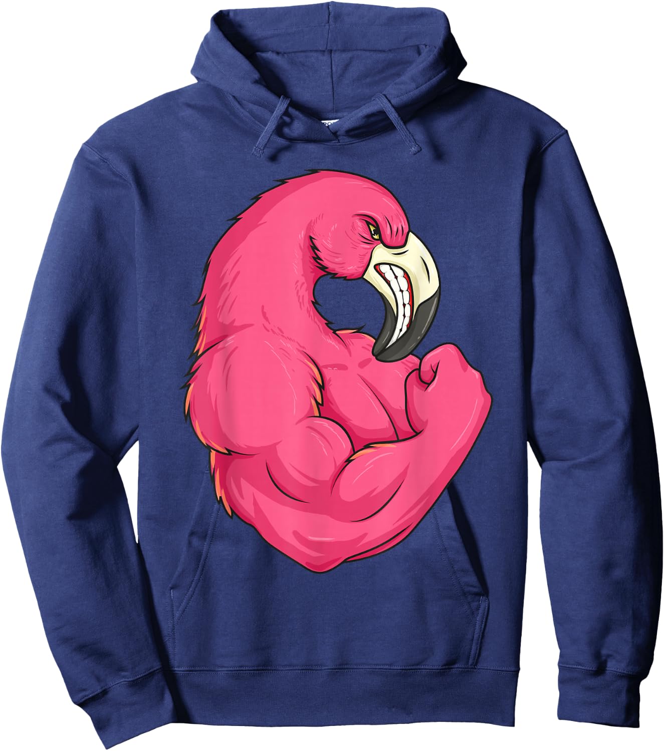 Funny Flamingo Weightlifting Bodybuilder Muscle Fitness Hoodie - Hoodie | Navy