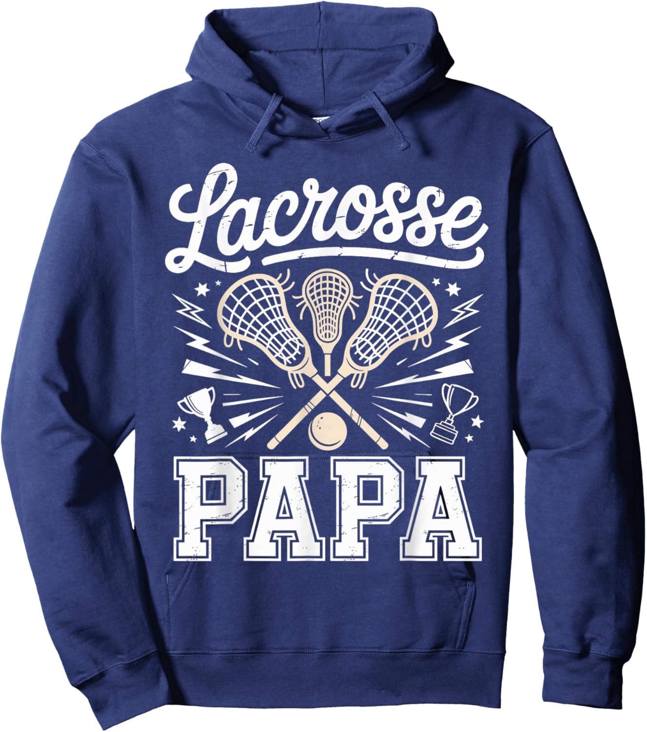 Proud Lacrosse Papa Hoodie - Hoodie | Navy
