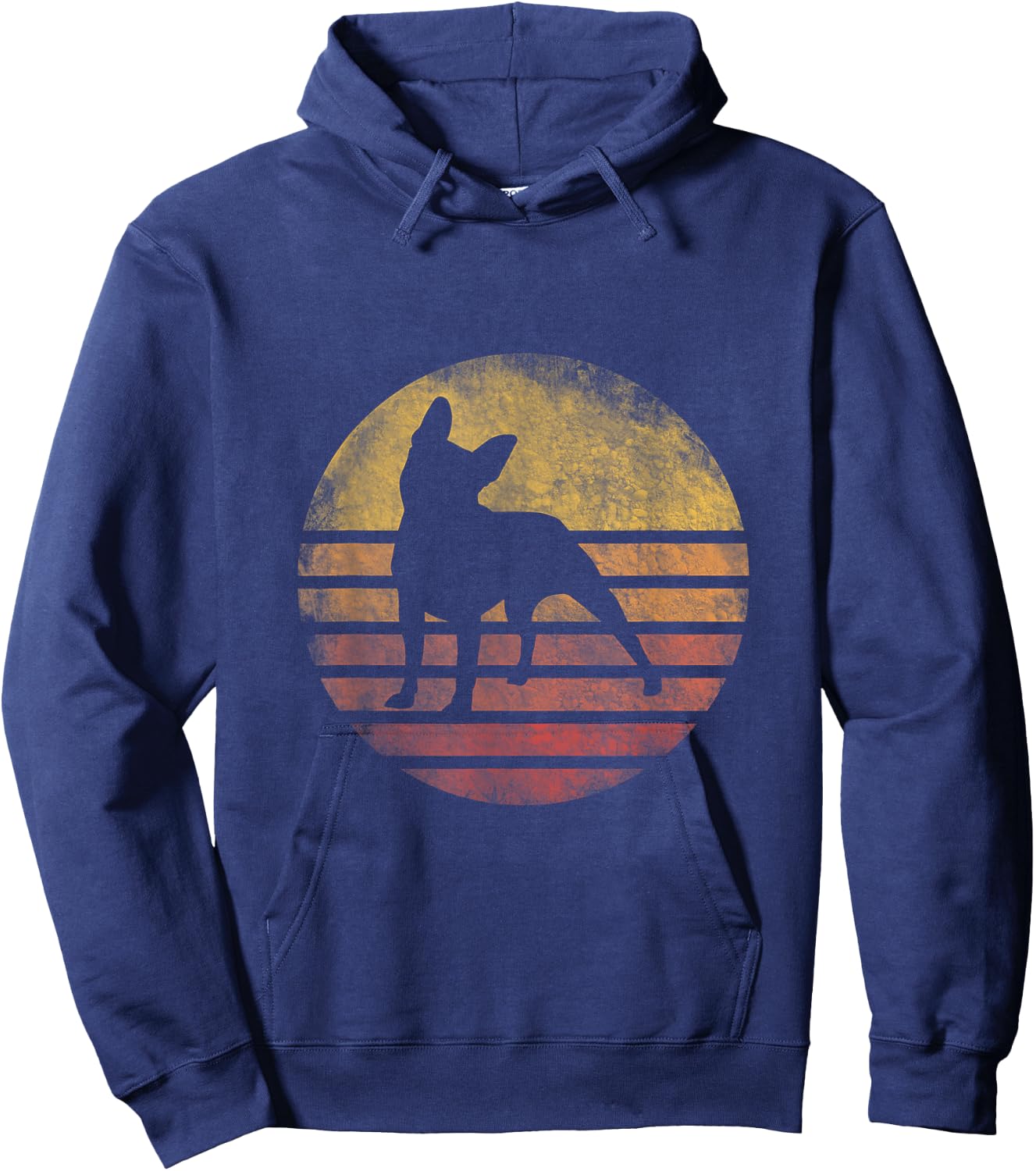 Retro Vintage Boston Terrier Dog Shirt 70s Silhouette Breed Hoodie - Hoodie | Navy