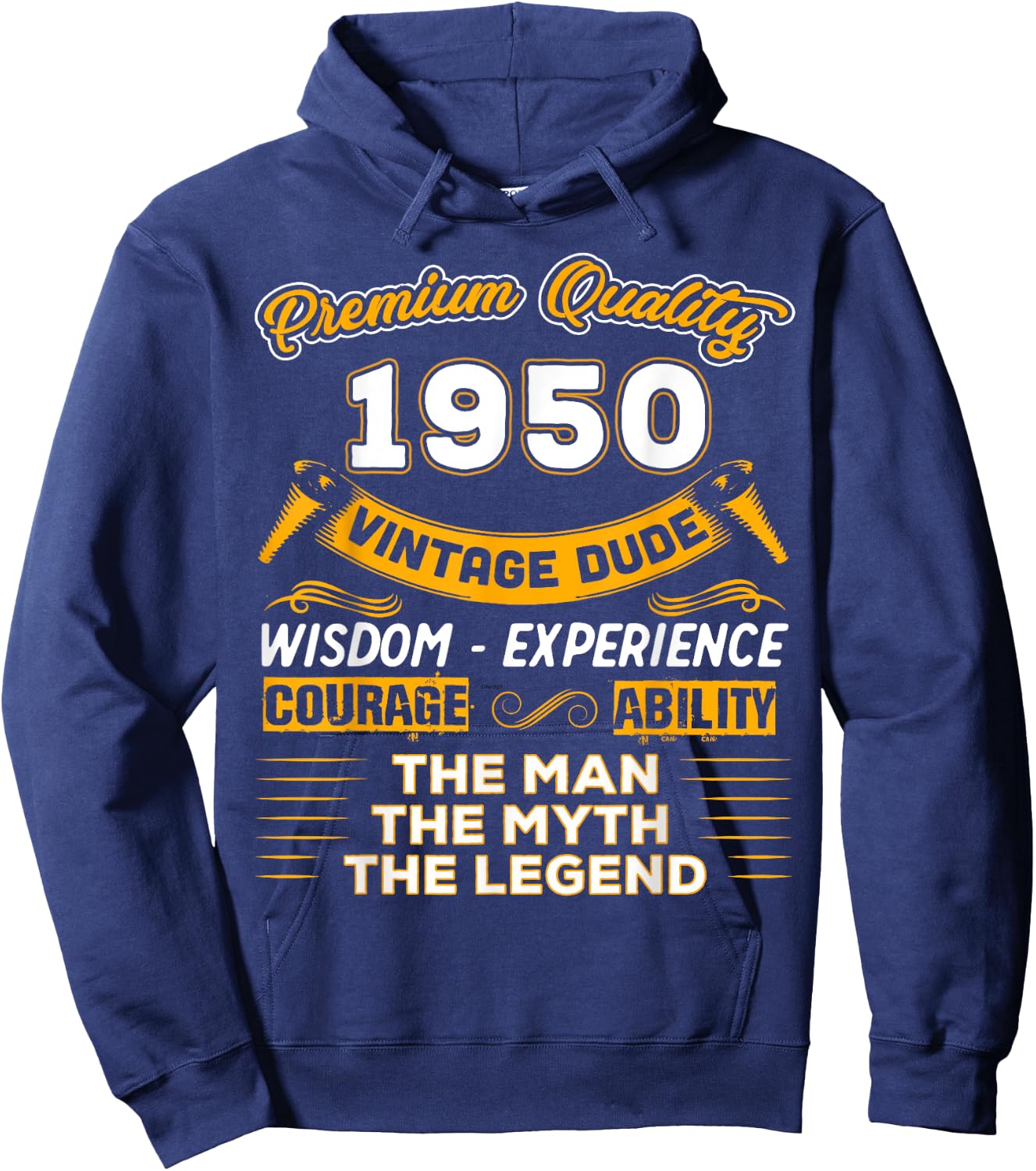 The Man Myth Legend 1950 75th Birthday Gift 75 Years Old Hoodie - Hoodie | Navy