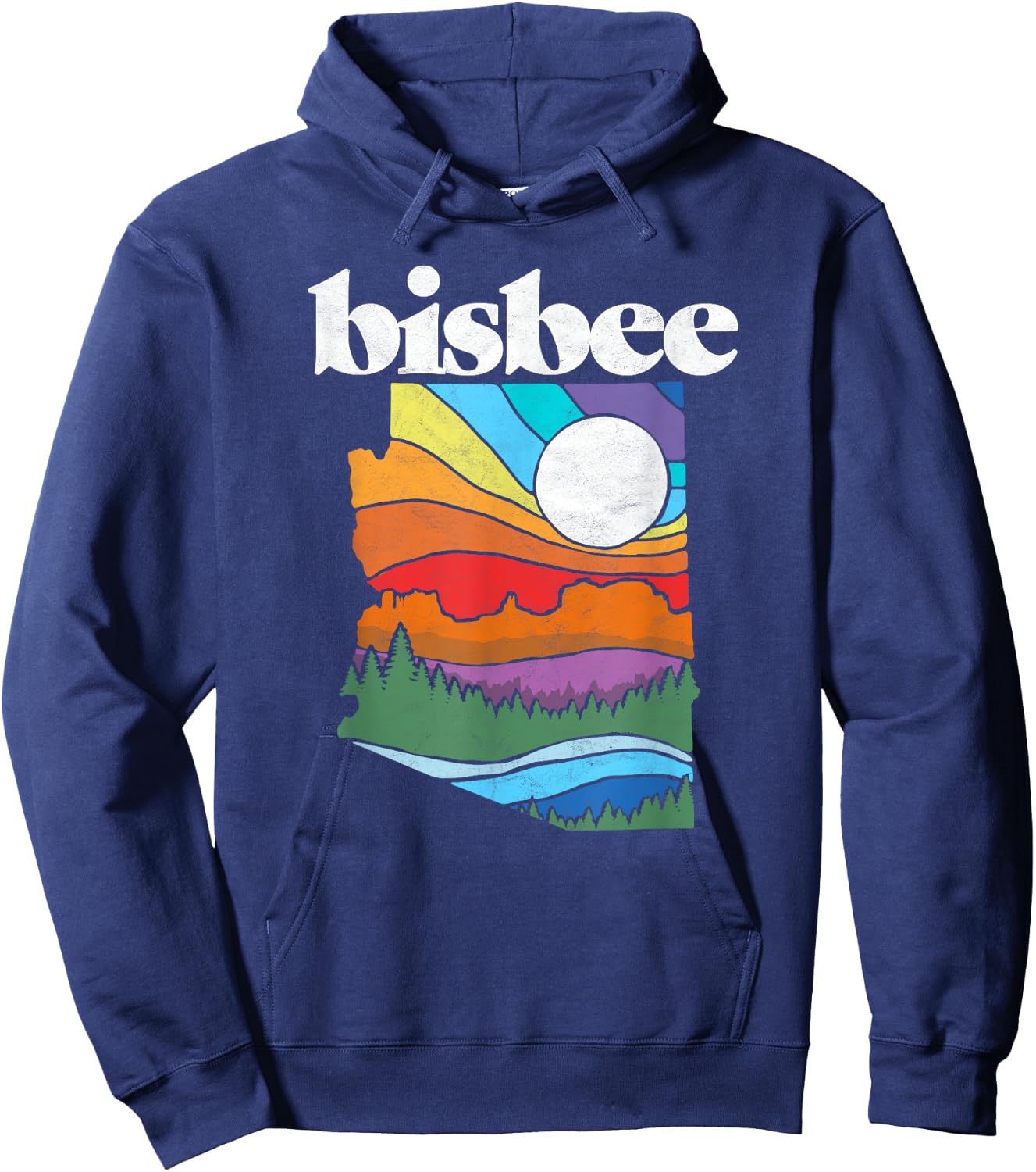 Bisbee Arizona Vintage Nature Design Outdoor Graphic Hoodie - Hoodie | Navy