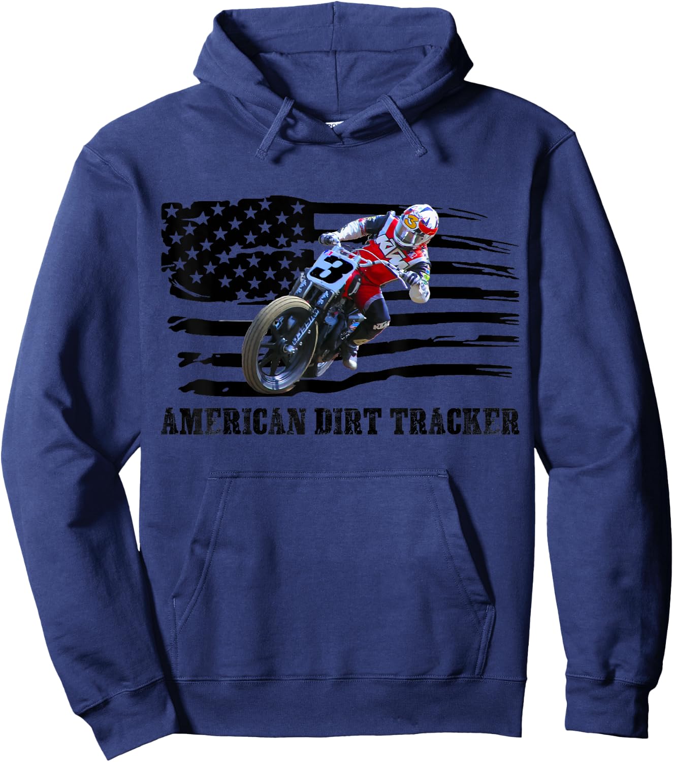American Dirt Tracker Flat Track Racer Dirt Track Men Boys Hoodie - Hoodie | Navy
