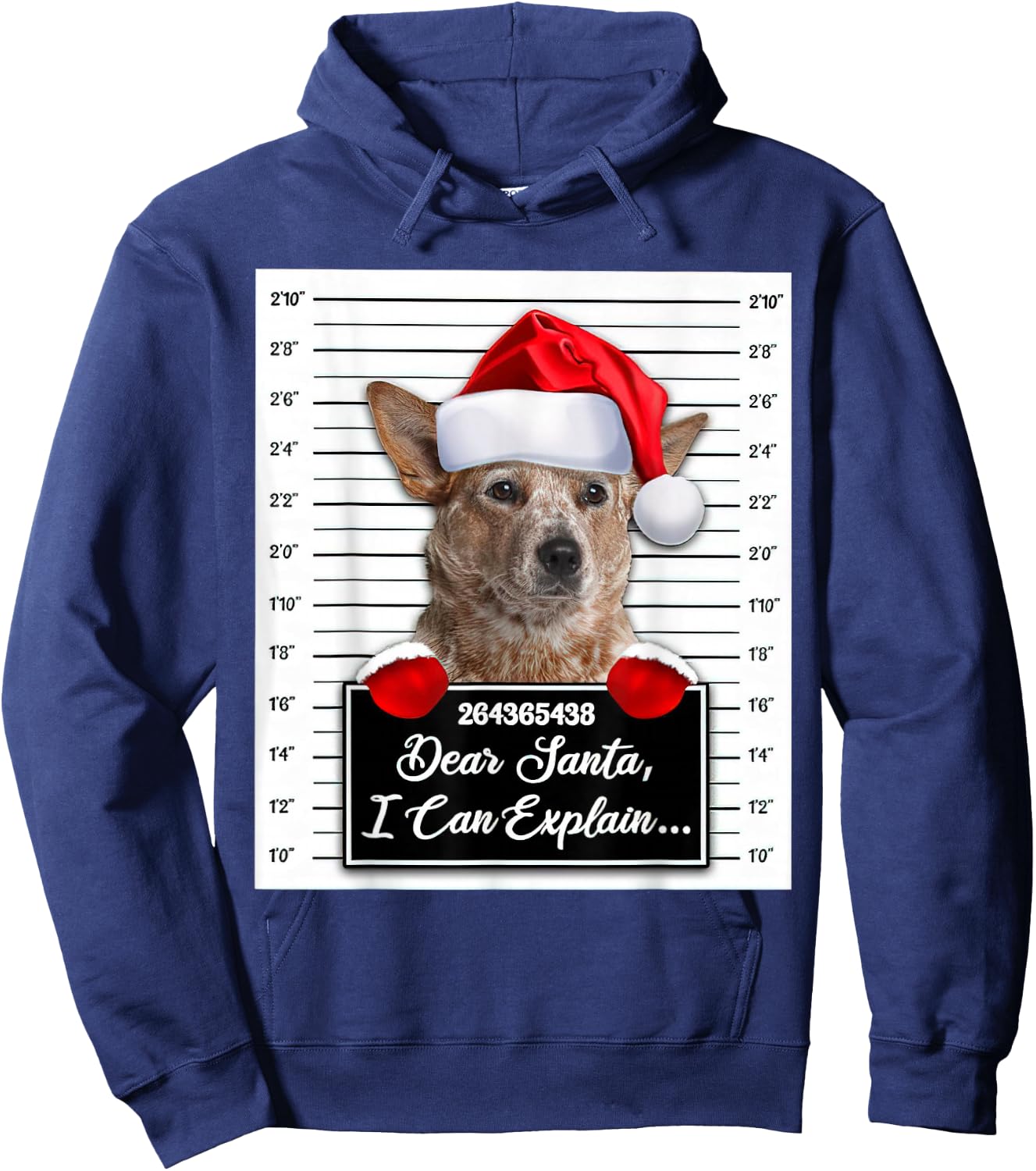 Dear Santa I Can Explain Funny Christmas RED Heeler Xmas Hoodie - Hoodie | Navy