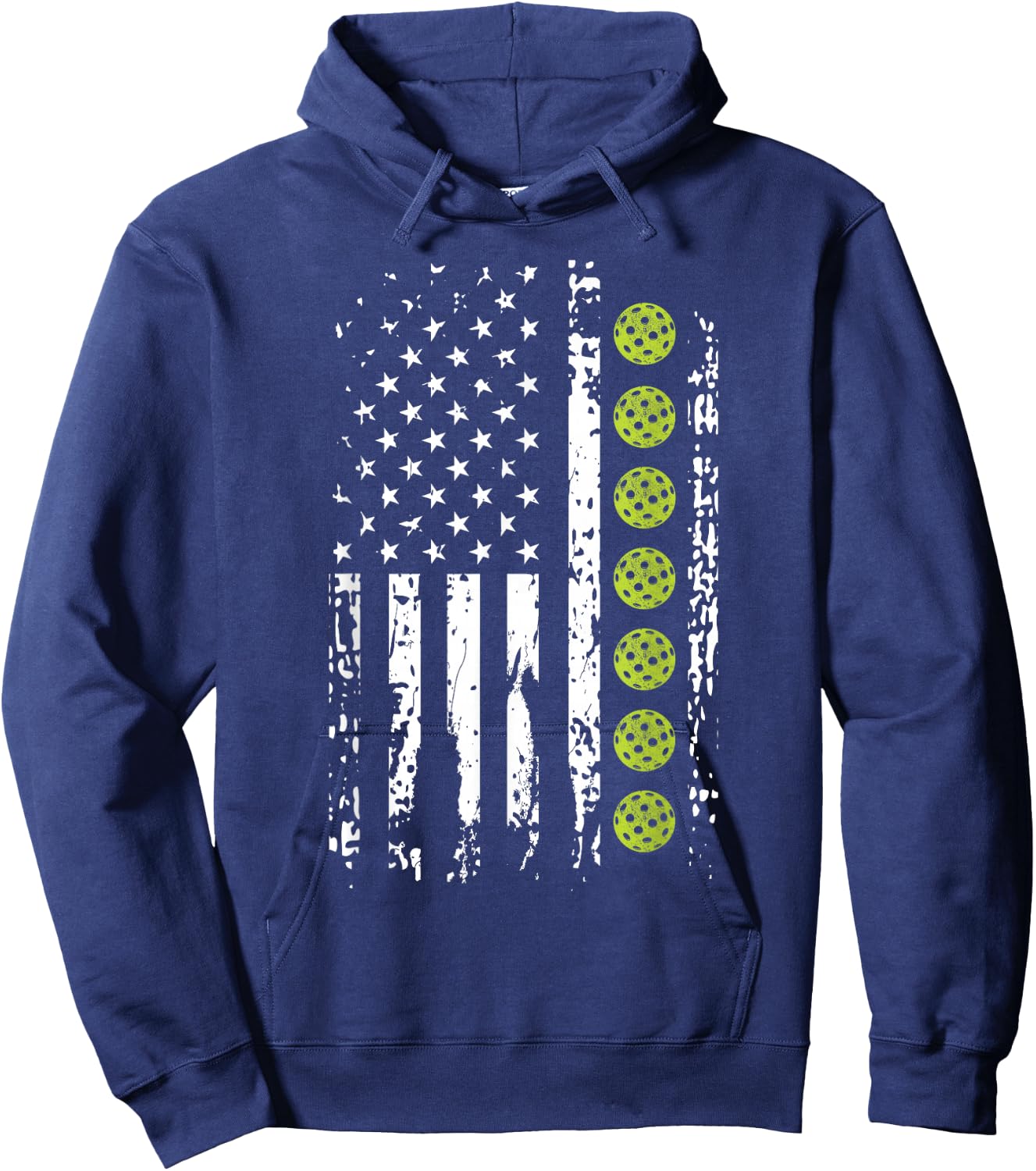 Pickleball Shirt American Flag Pickleball Player Gift Hoodie - Hoodie | Navy