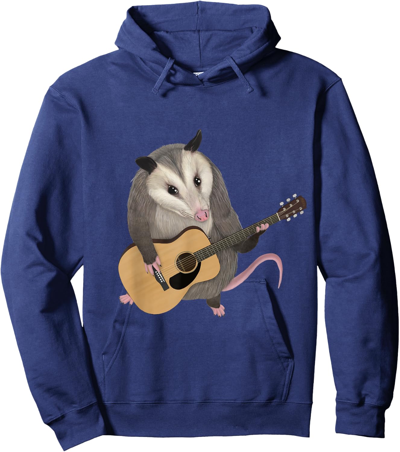 Opossum playing the acoustic guitar - possum Hoodie - Hoodie | Navy