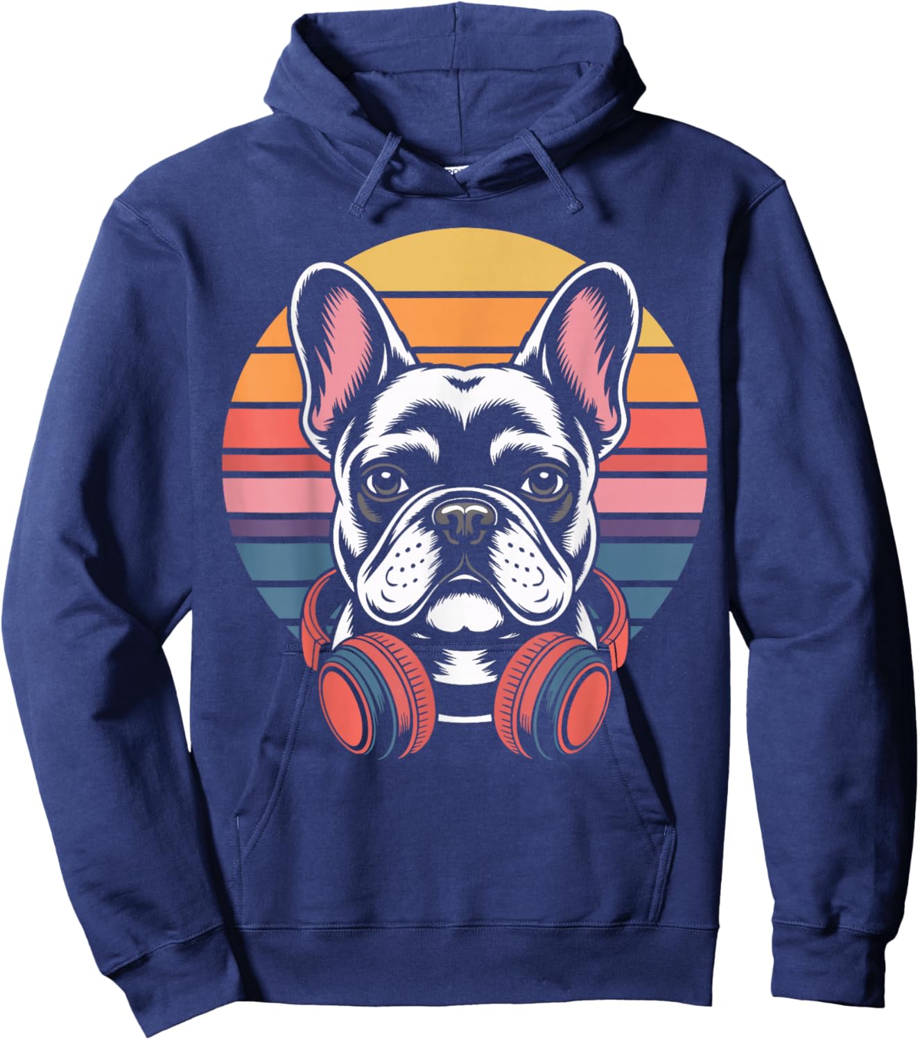 French Bulldog Headphones DJ French Bulldog Hoodie - Hoodie | Navy