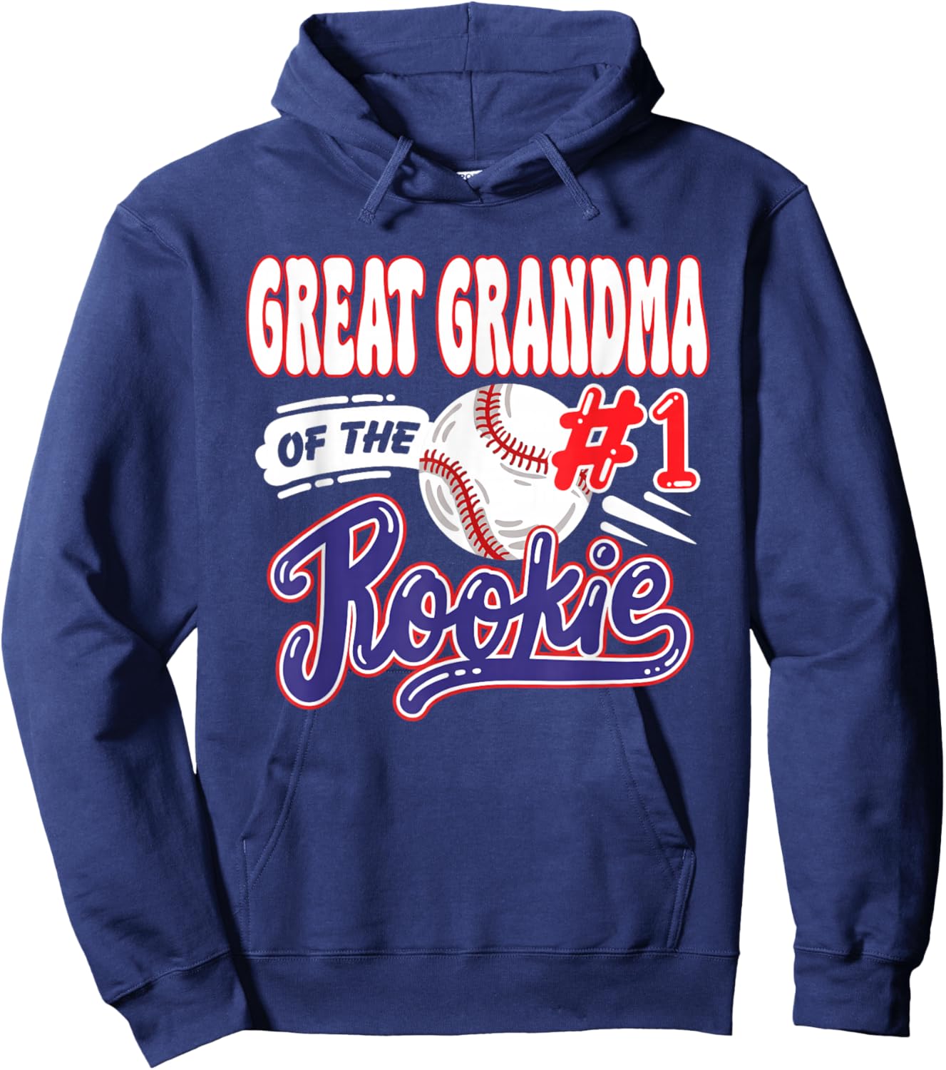 Great Grandma Rookie of Year 1st Bday Baseball Theme Hoodie - Hoodie | Navy