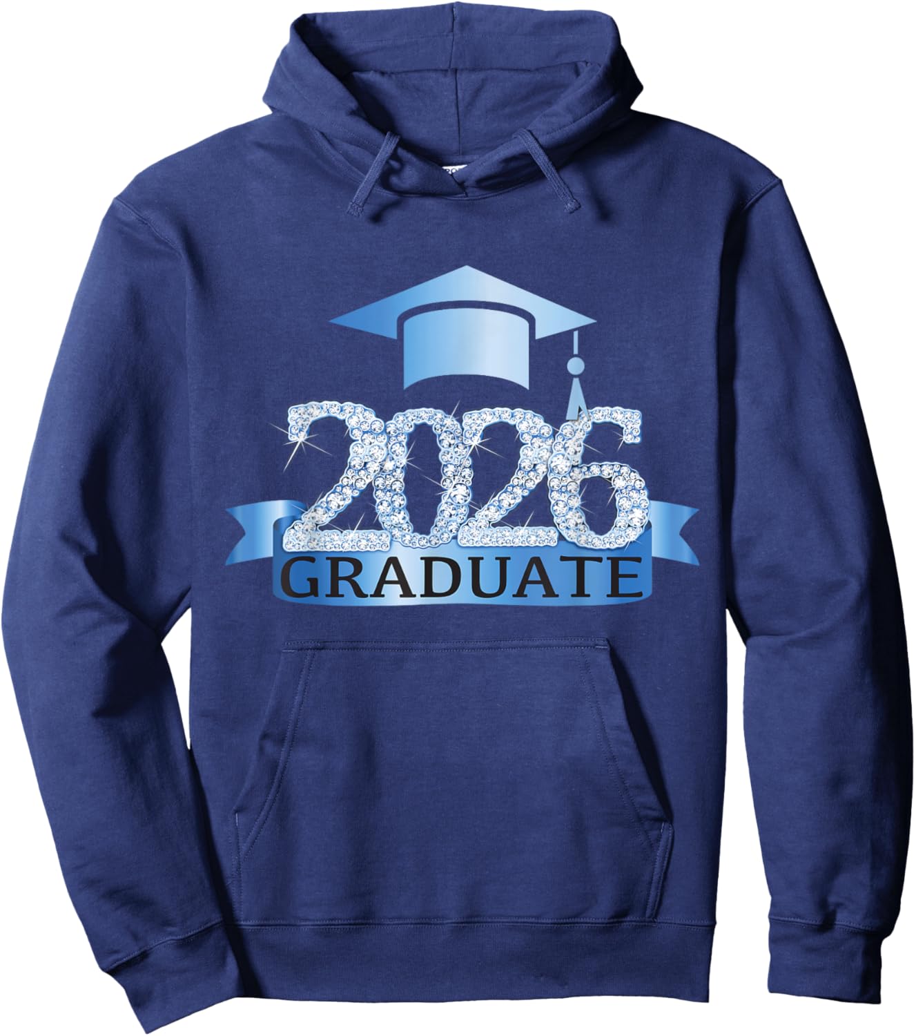 Class Of 2026 Graduate I Senior Year Item White Blue Hoodie - Hoodie | Navy