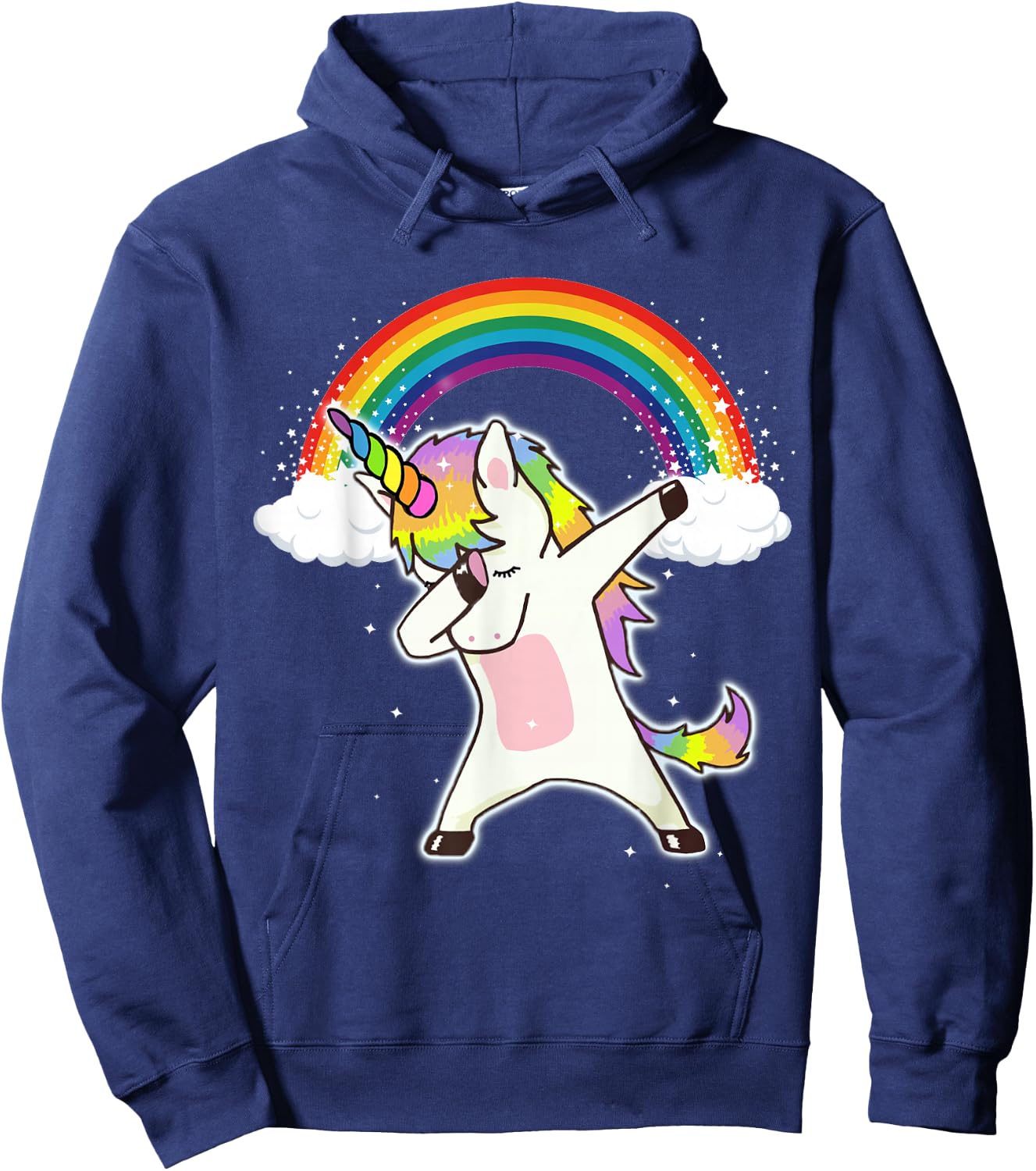 Dabbing Unicorn T Shirt - Funny Dab Dance Rainbow Squad Hoodie - Hoodie | Navy