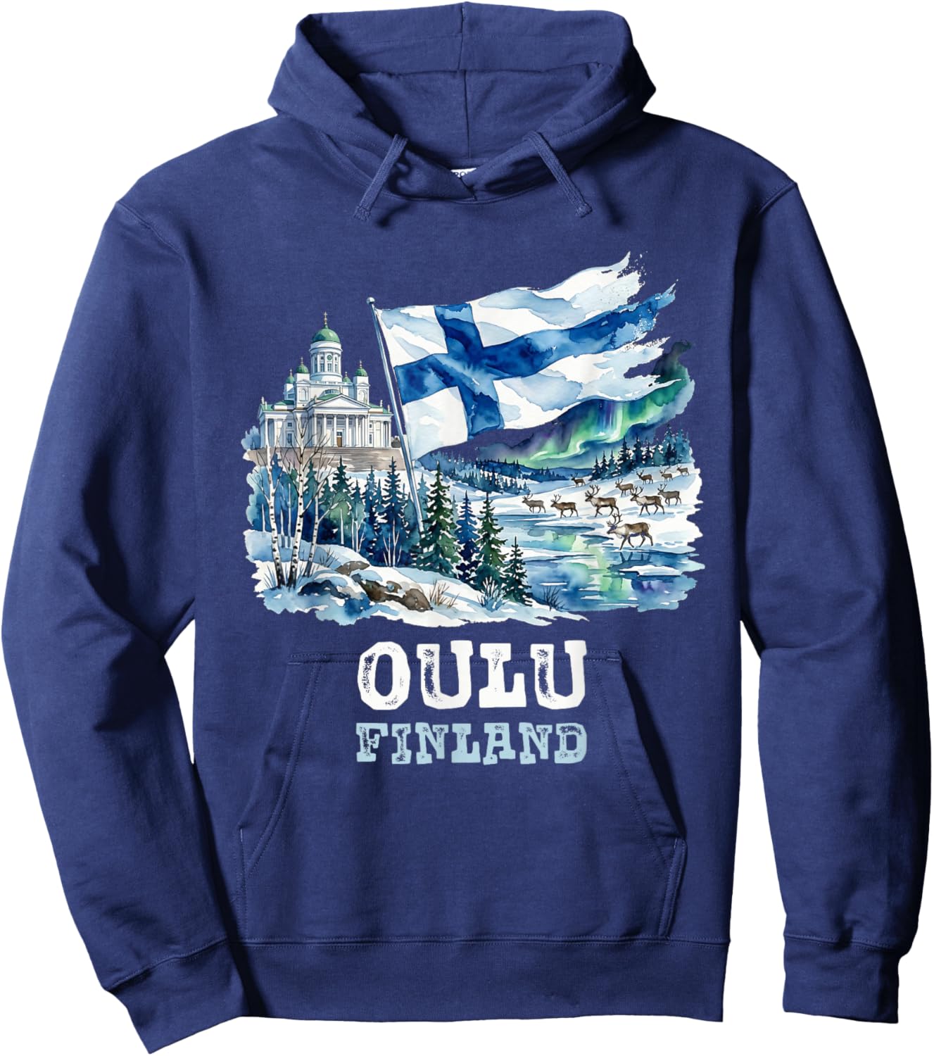 Oulu Finland Hoodie - Hoodie | Navy