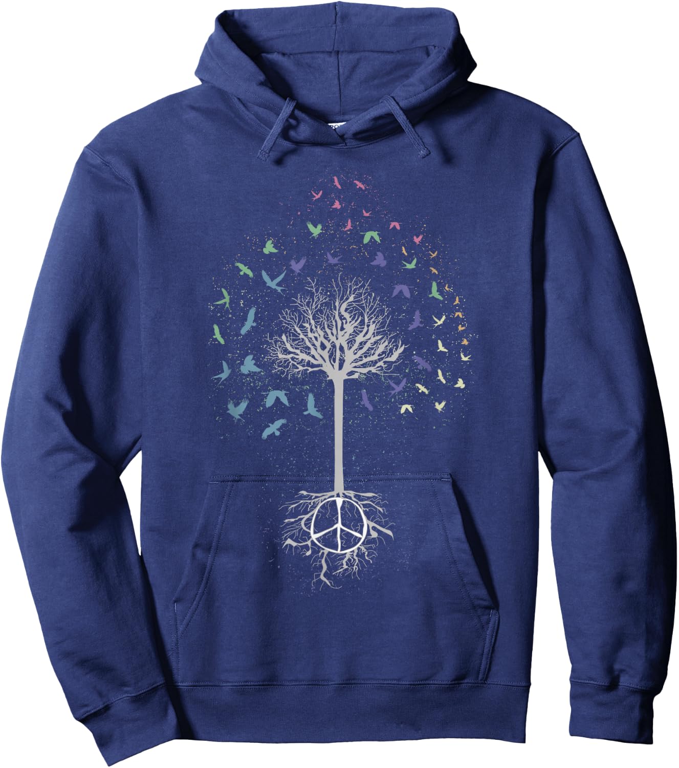 World Peace Tree Freedom Dove Birds Environment Hoodie - Hoodie | Navy