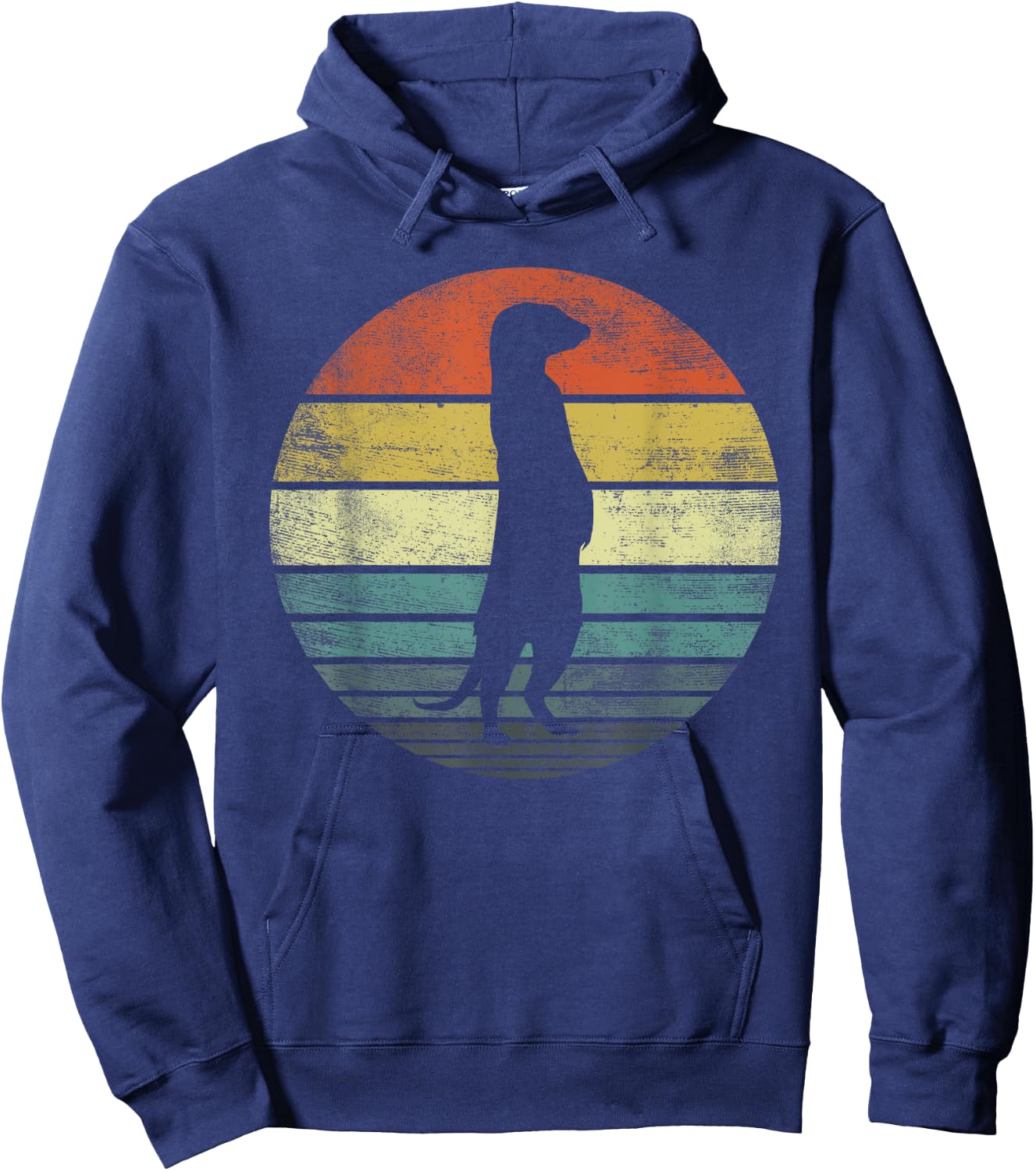 Meerkat Lover Gift Funny Retro Vintage Zoo Animal Silhouette Hoodie - Hoodie | Navy