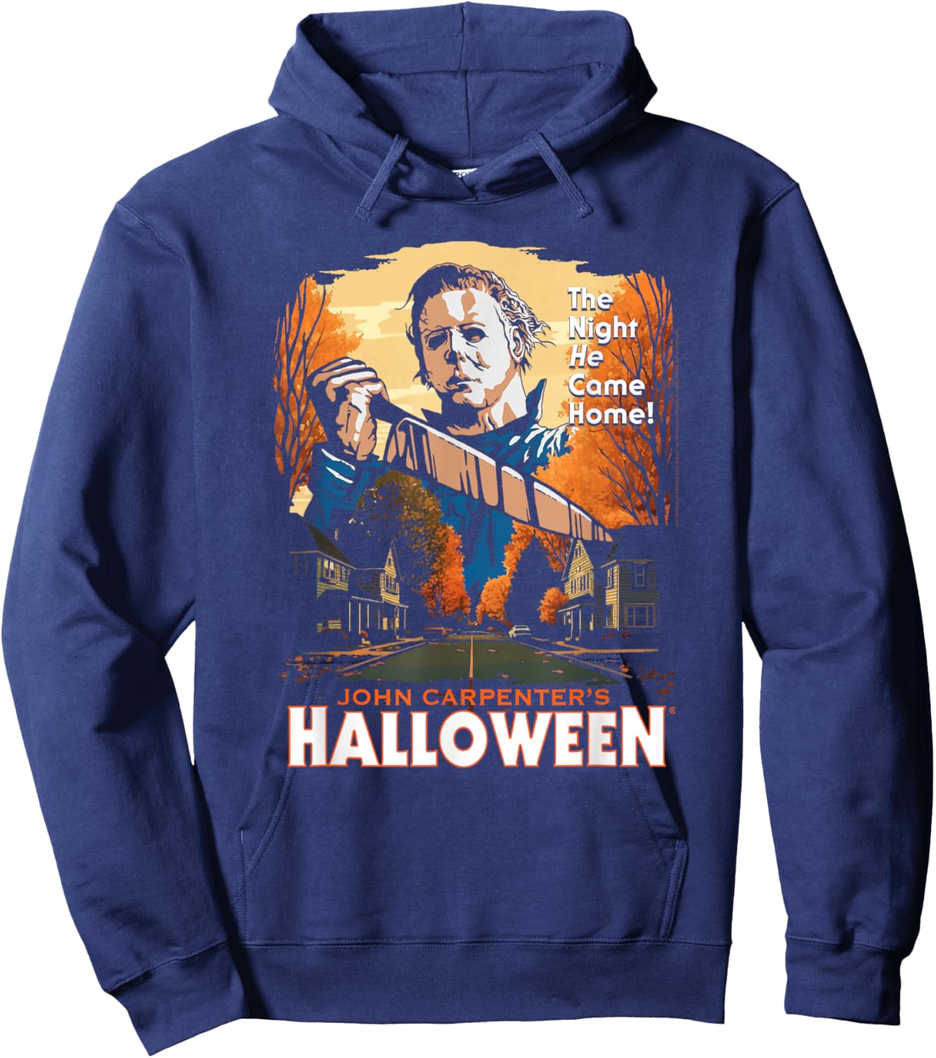 Halloween Mike Myers Haddonfield Illustration Horror Movie Hoodie - Hoodie | Navy